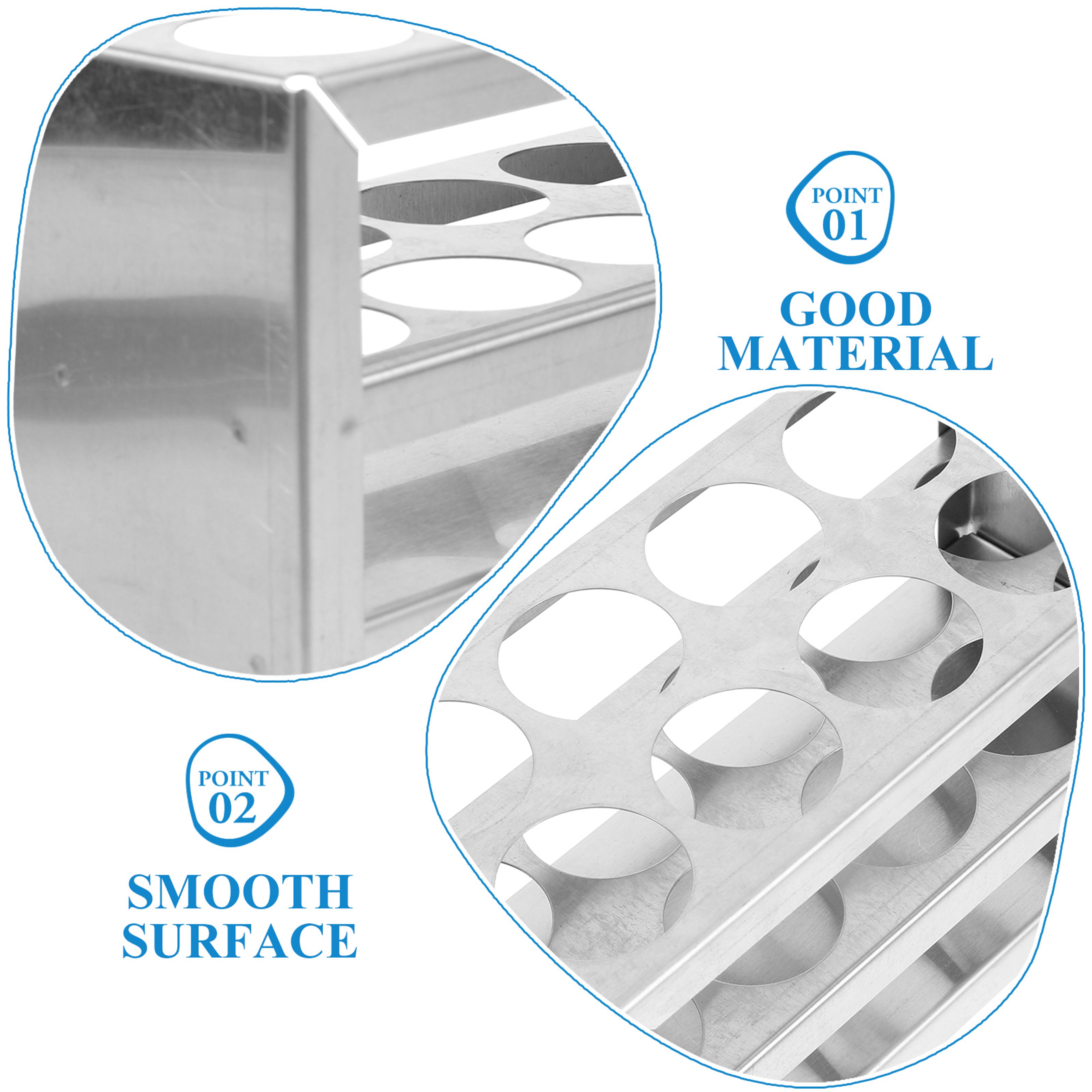 Stainless Steel Test Tube Rack Hole Lab Tube Holder for Organized Lab Storage – view 3