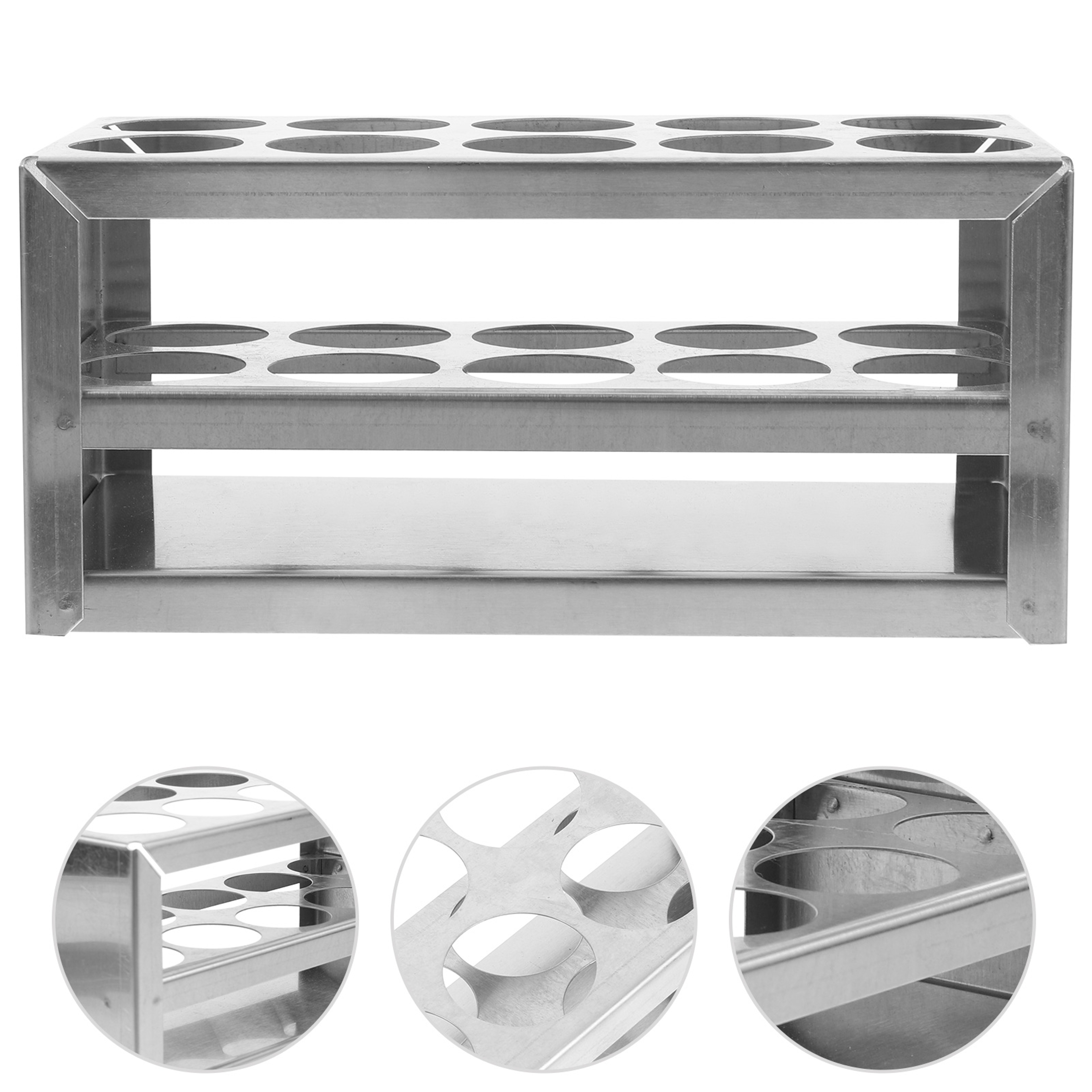Stainless Steel Test Tube Rack Hole Lab Tube Holder for Organized Lab Storage – view 5