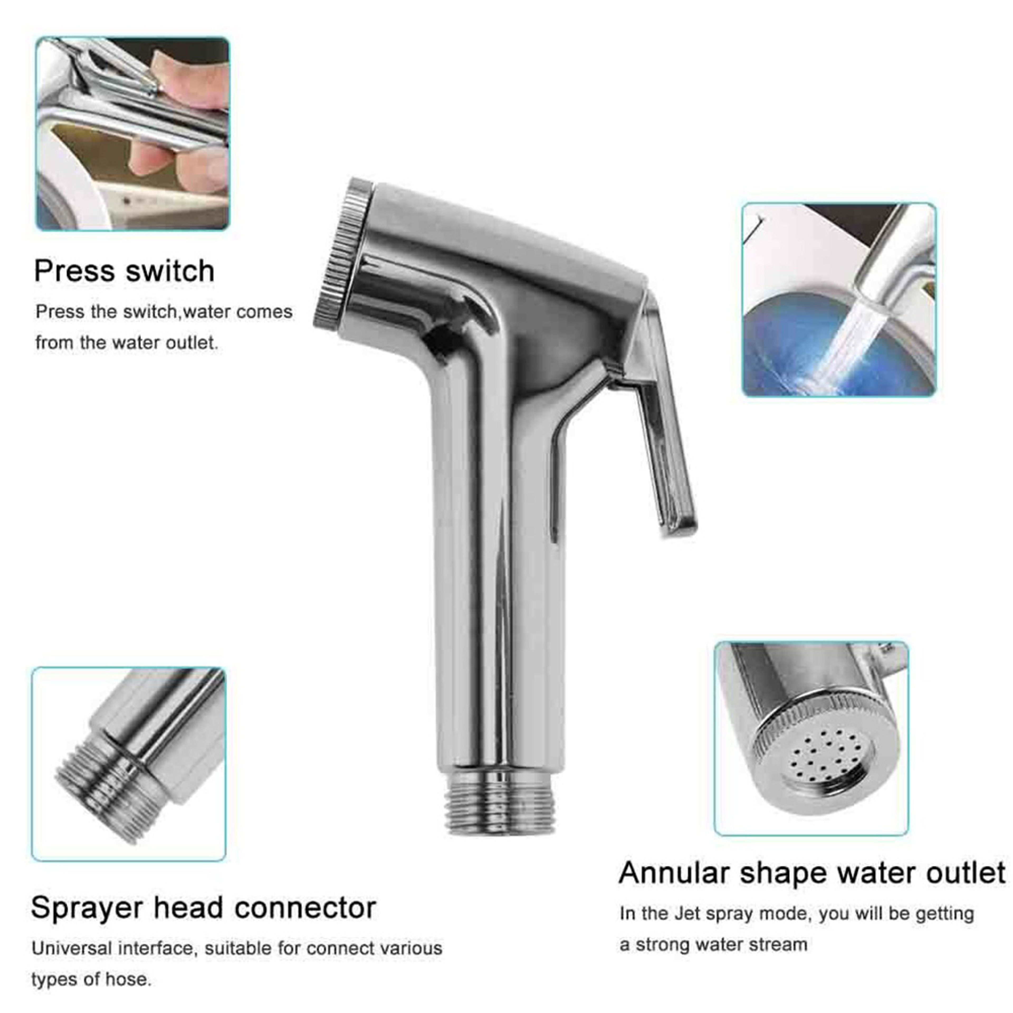 Handheld Bidet Sprayer for Toilet High Pressure Shattaf Shower Head Hygienic Cleaning Solution – view 5