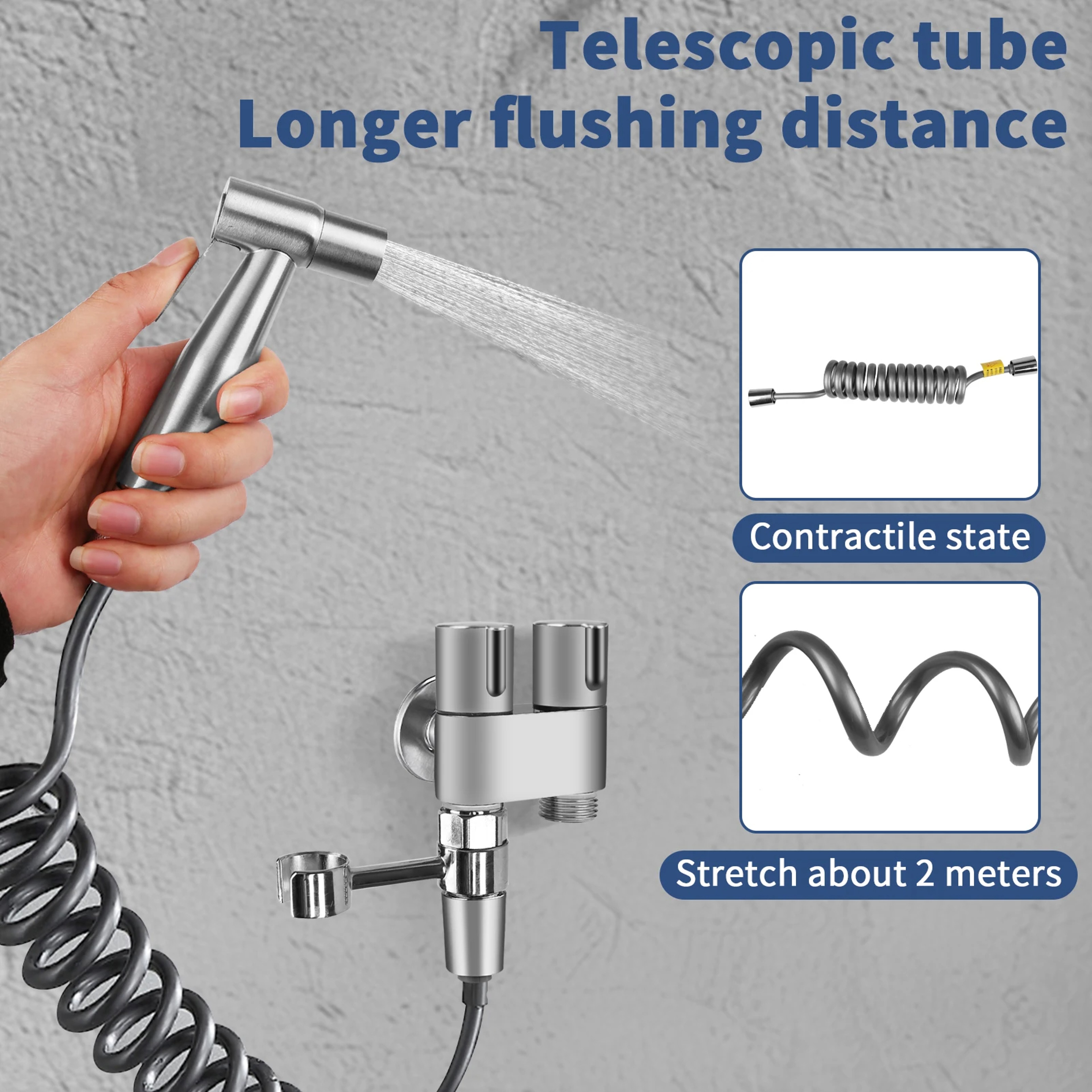 Stainless Steel Handheld Bidet Sprayer for Toilet Hygienic Bathroom Cleaning Kit – view 2