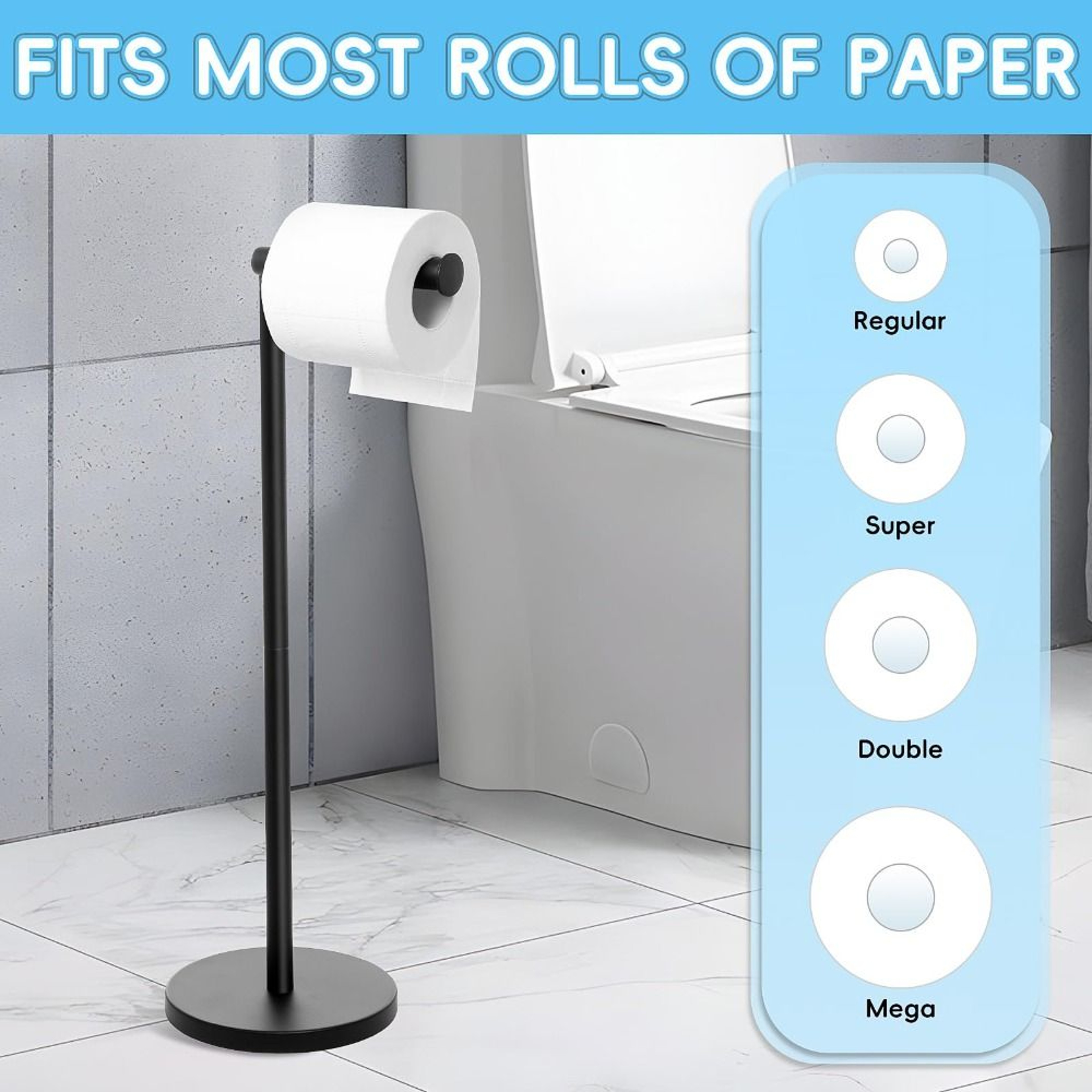 Modern Stainless Steel Freestanding Toilet Paper Holder with Storage Rack – view 5