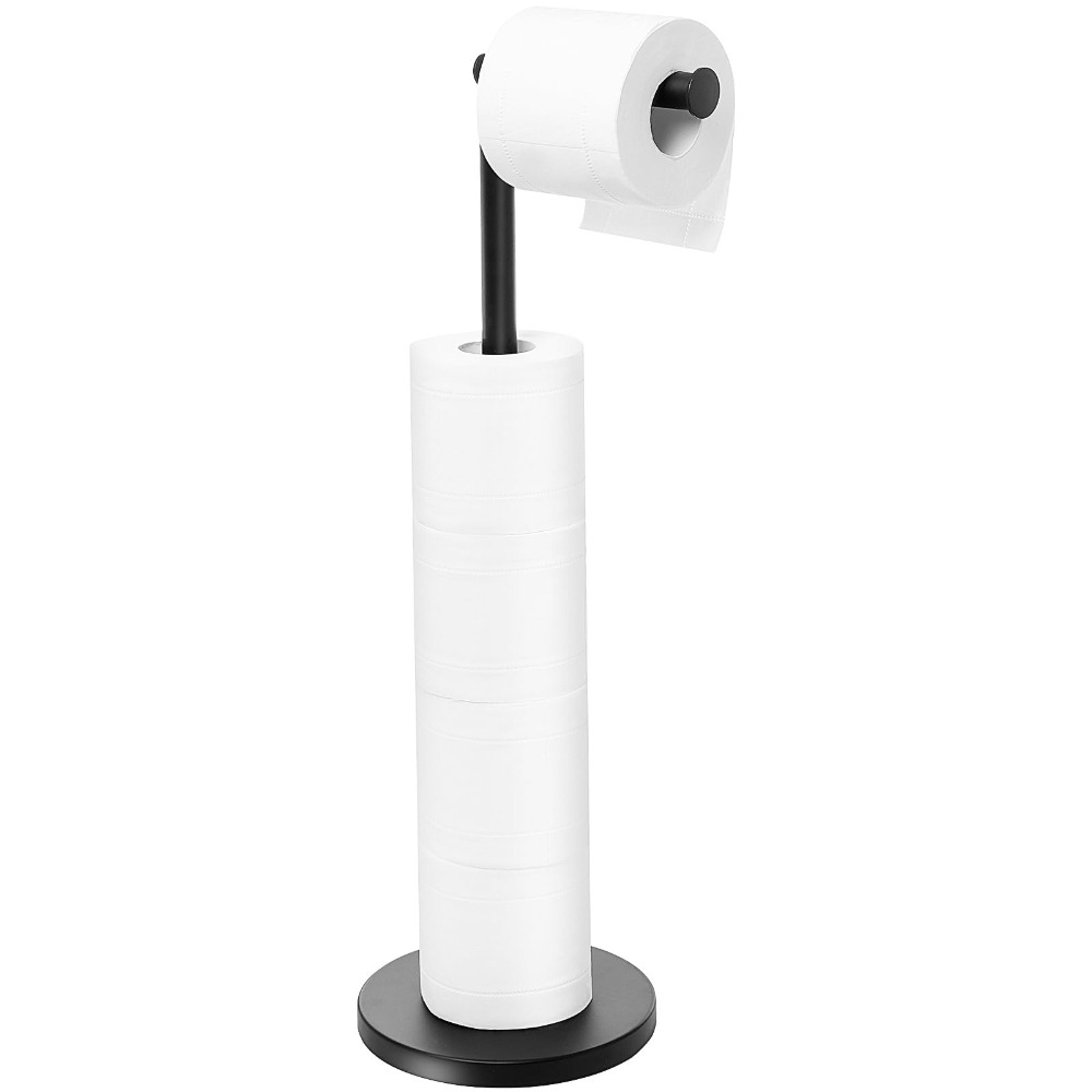 Modern Stainless Steel Freestanding Toilet Paper Holder with Storage Rack – view 7