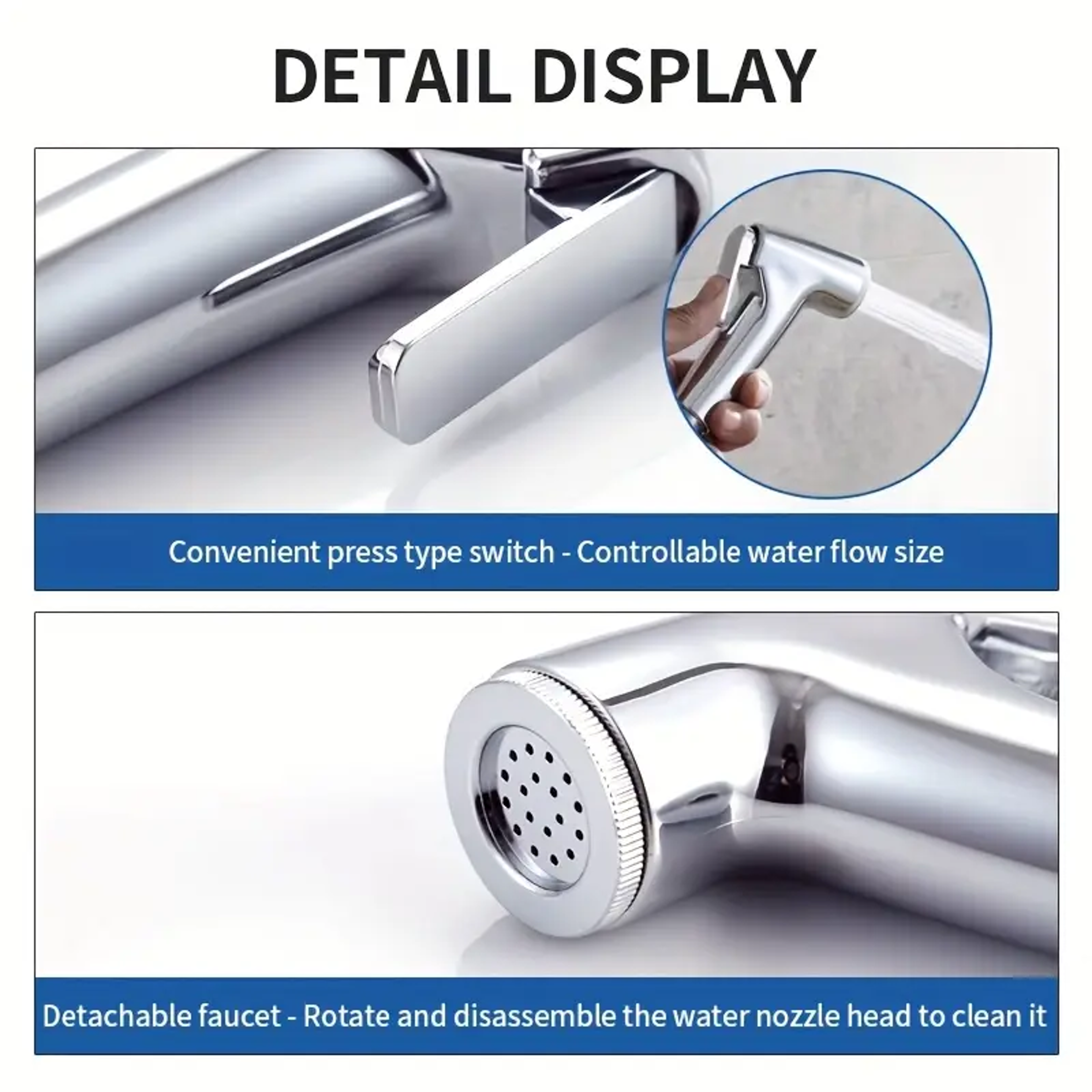 Premium Handheld Bidet Sprayer Set For Toilet Hygienic Bathroom Spray Gun Kit 3
