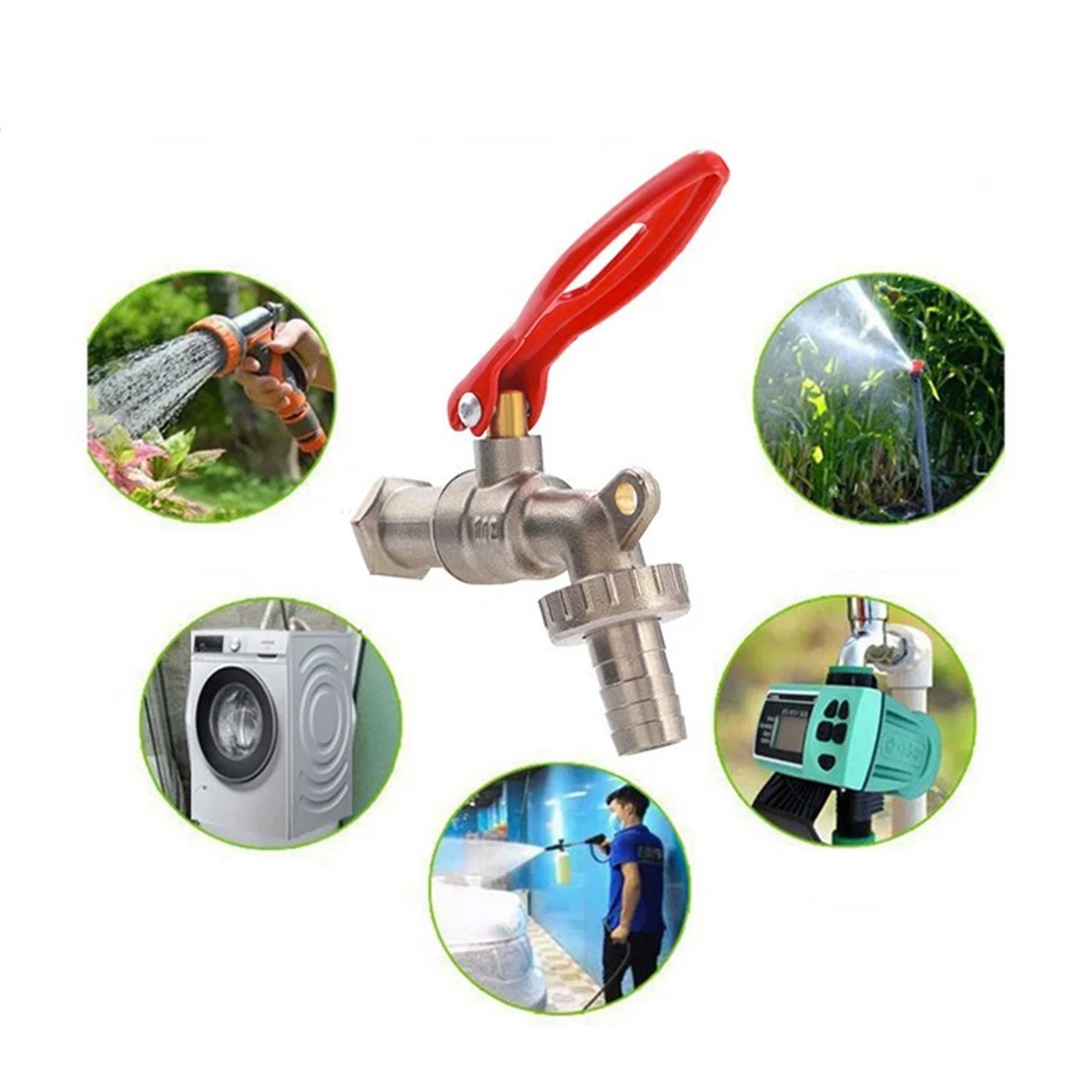 Lockable Outdoor Faucet Garden Bibcock Valve for Secure Water Tank Connector and Irrigation Use – view 3