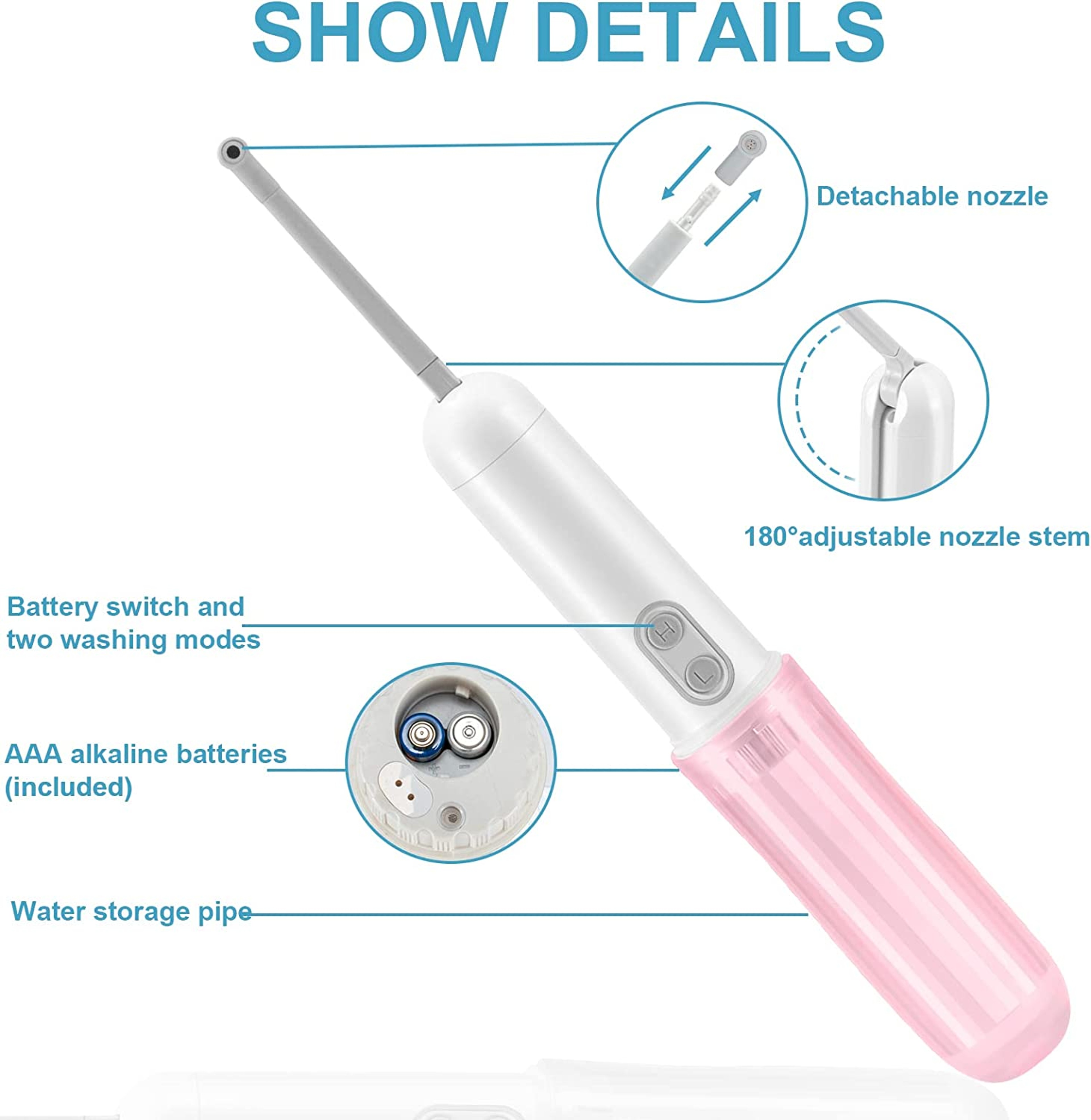Portable Travel Bidet Electric Personal Hygiene Sprayer for Postpartum Care & Gentle Cleaning – view 3