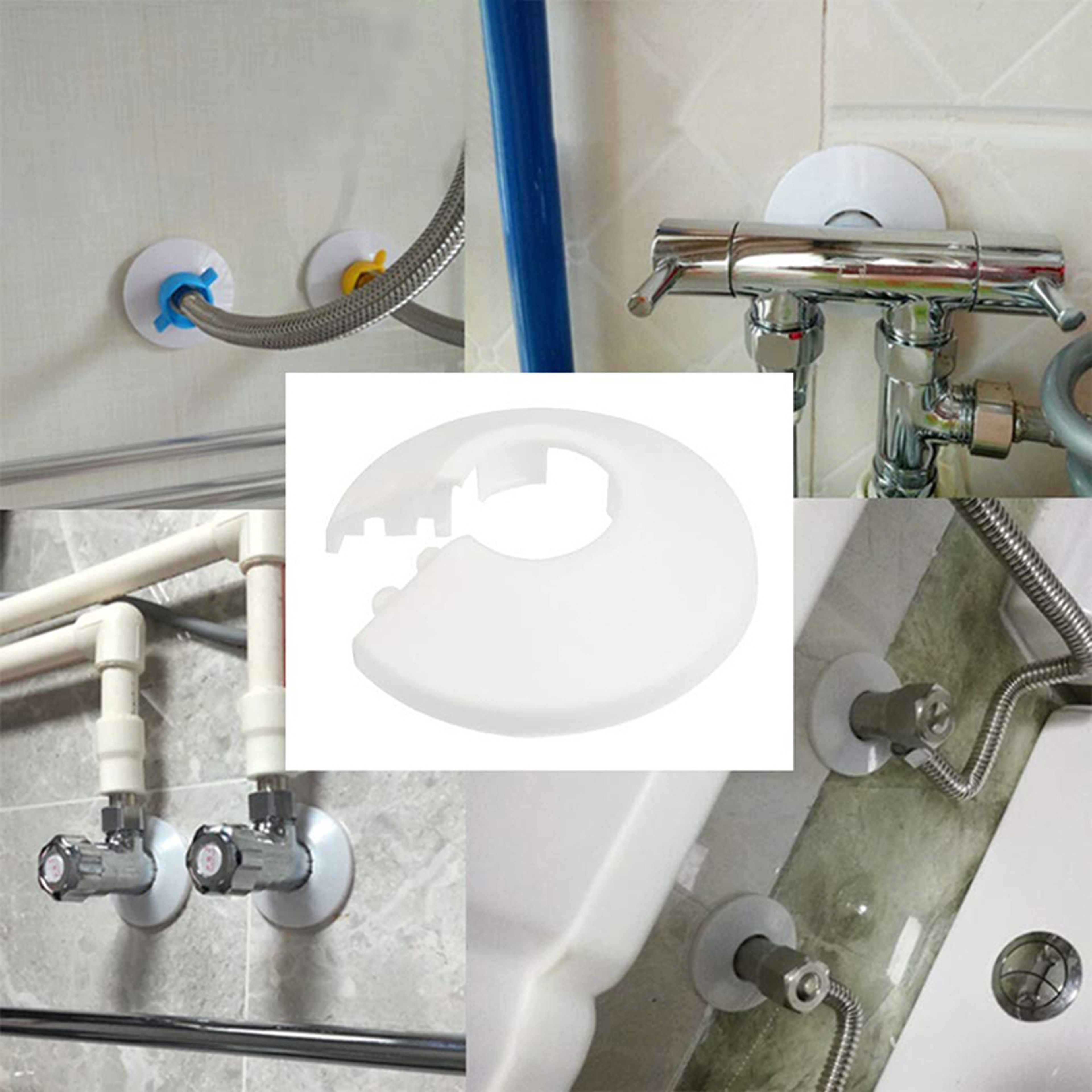 Pipe Cover Collars Snap On Plate for Faucet Radiator and Shower Valve Trim – view 4