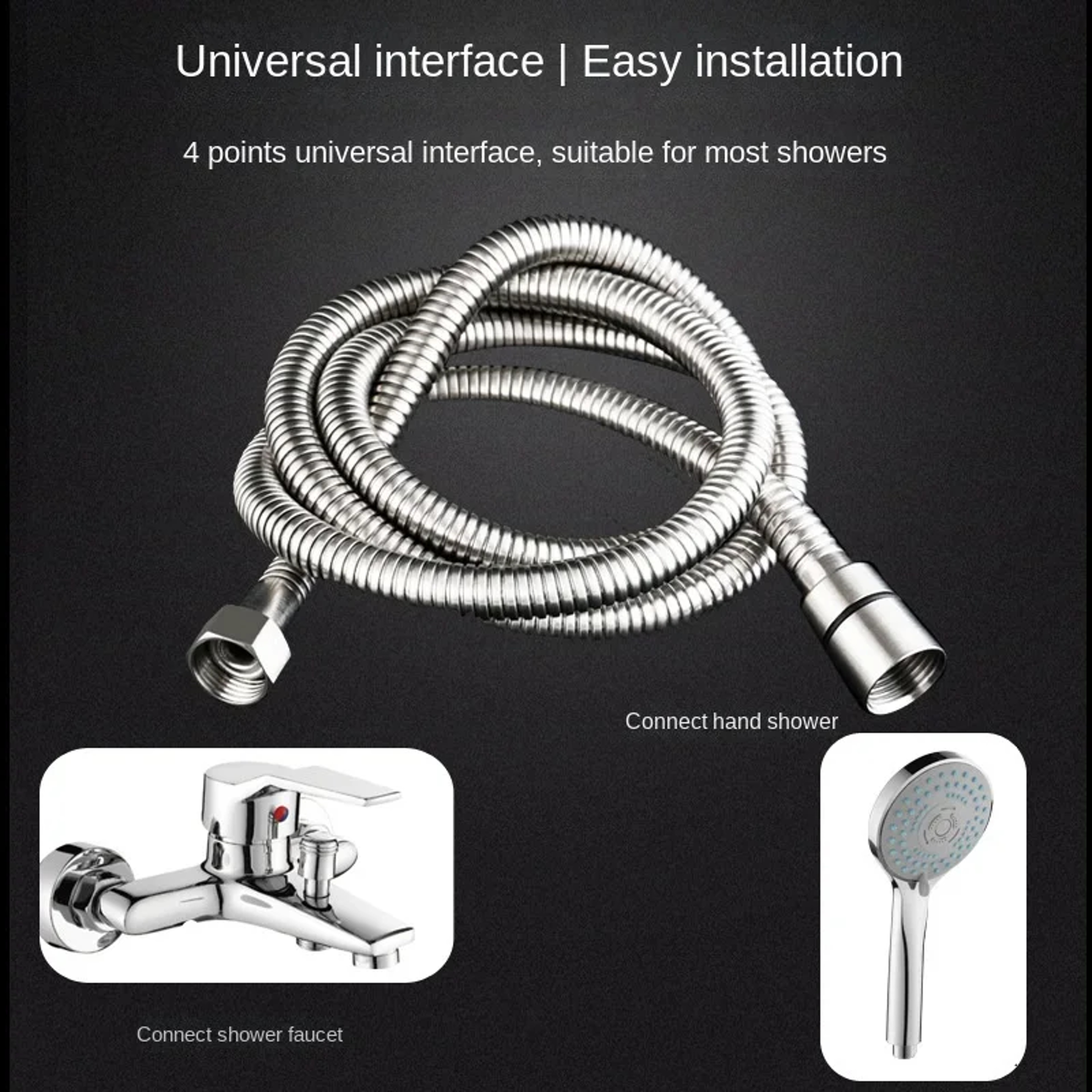 Flexible Shower Hose Extension Durable Bathroom Hose Pipe for Shower & Garden Use – view 2