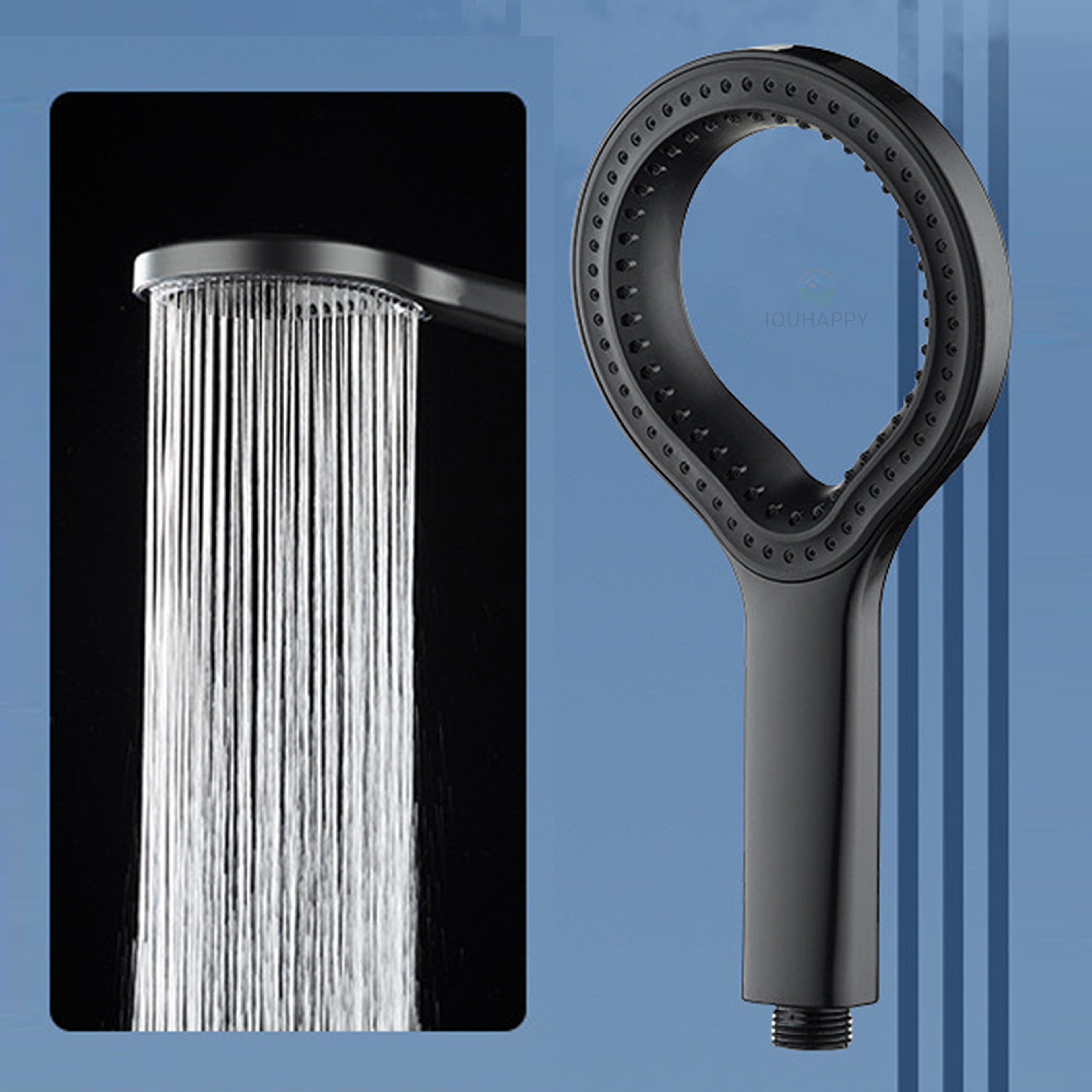 High Pressure Shower Head with Ring Design Handheld Rainfall Booster – view 1