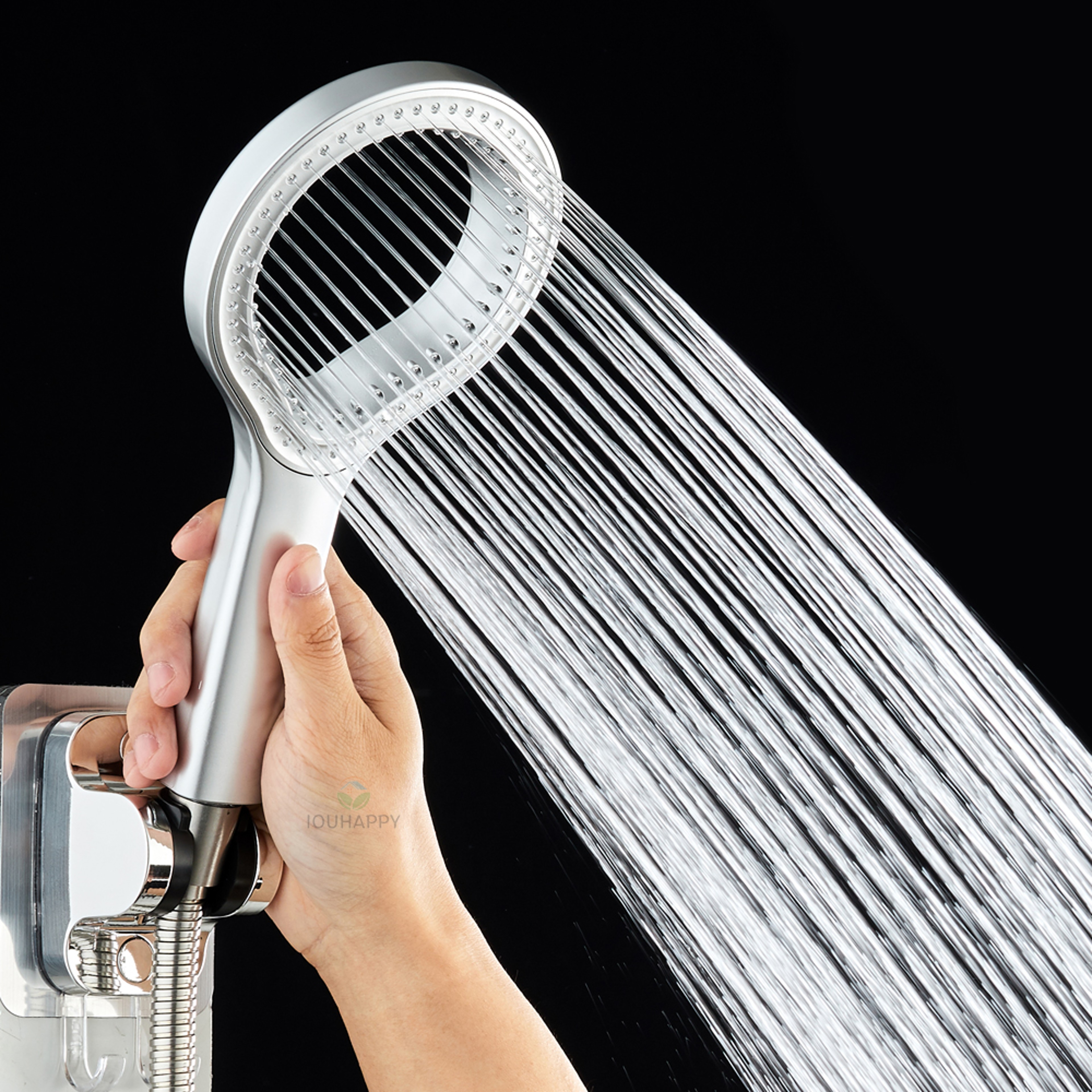 High Pressure Shower Head with Ring Design Handheld Rainfall Booster – view 3
