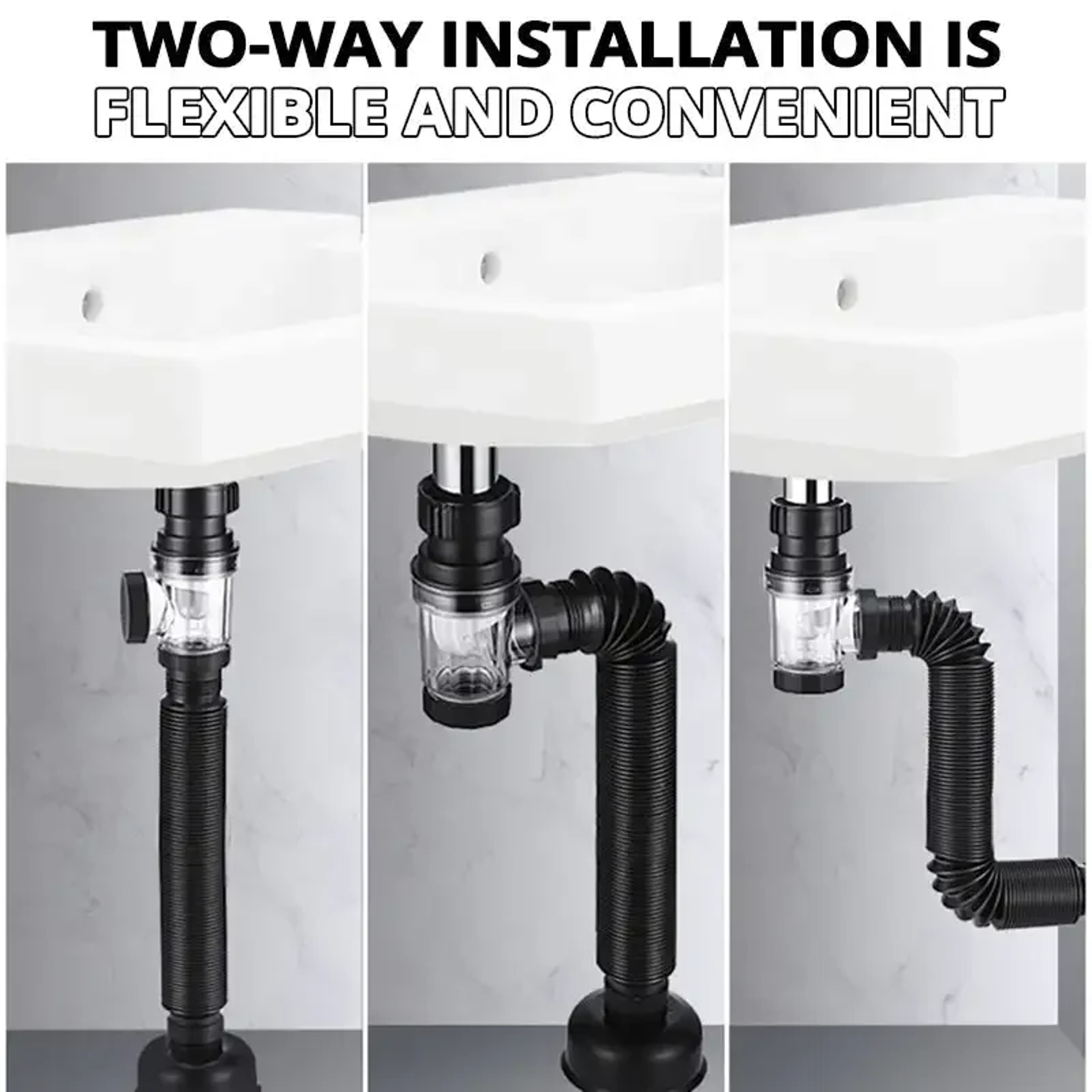 Flexible Anti Odor Sink Drain Hose Kit for Kitchen and Bathroom – view 2