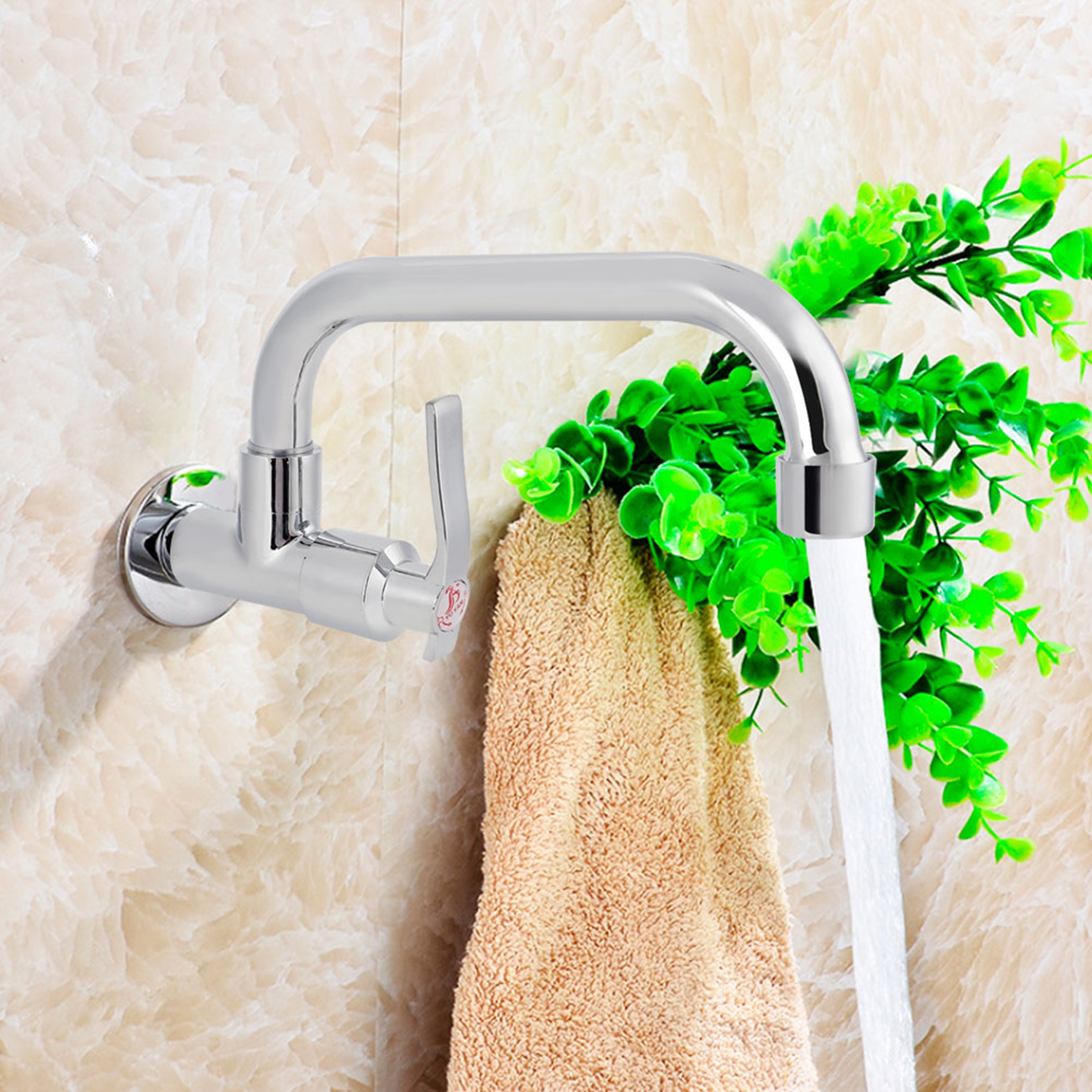 Wall Mounted Cold Water Faucet Kitchen Sink Tap Durable Space Saving Design 2