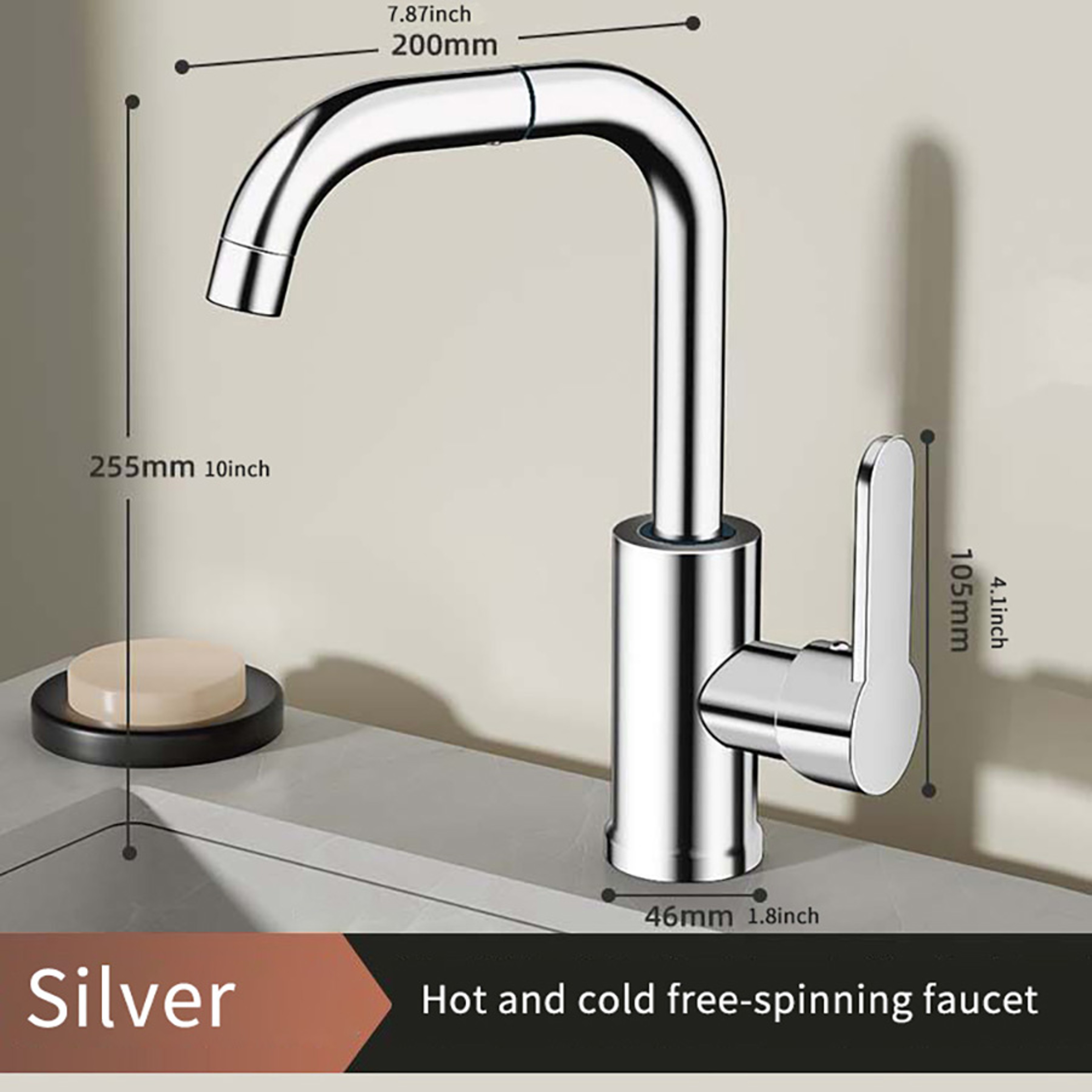 Rotating Dual Handle Kitchen & Bathroom Sink Mixer Tap – view 7