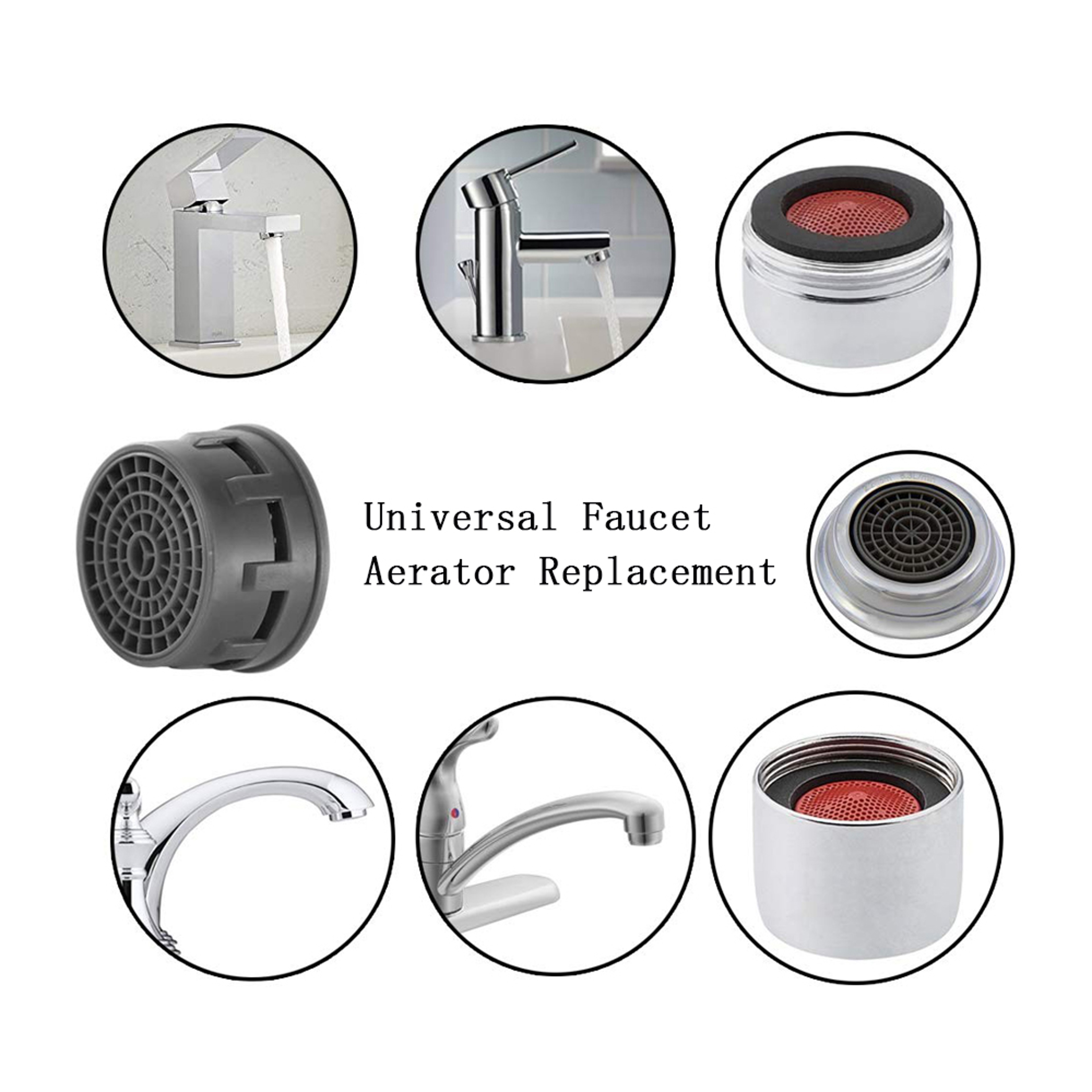 Universal Faucet Aerator Replacement Set Water Saving Tap Filter Inserts For Kitchen And Bathroom 4