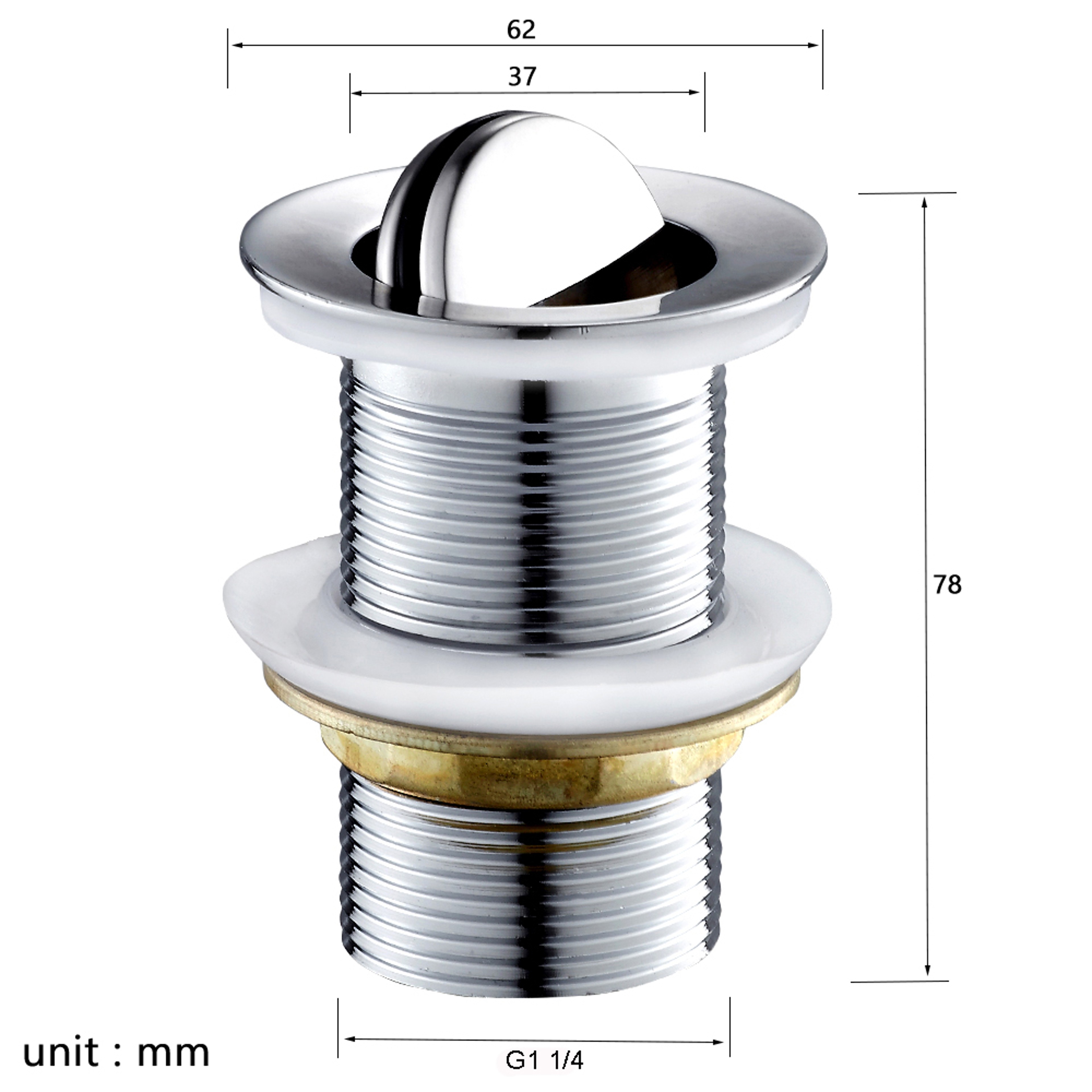Premium Basin Sink Drain Pop Up Plug Polished Vanity Waste Stopper – view 2