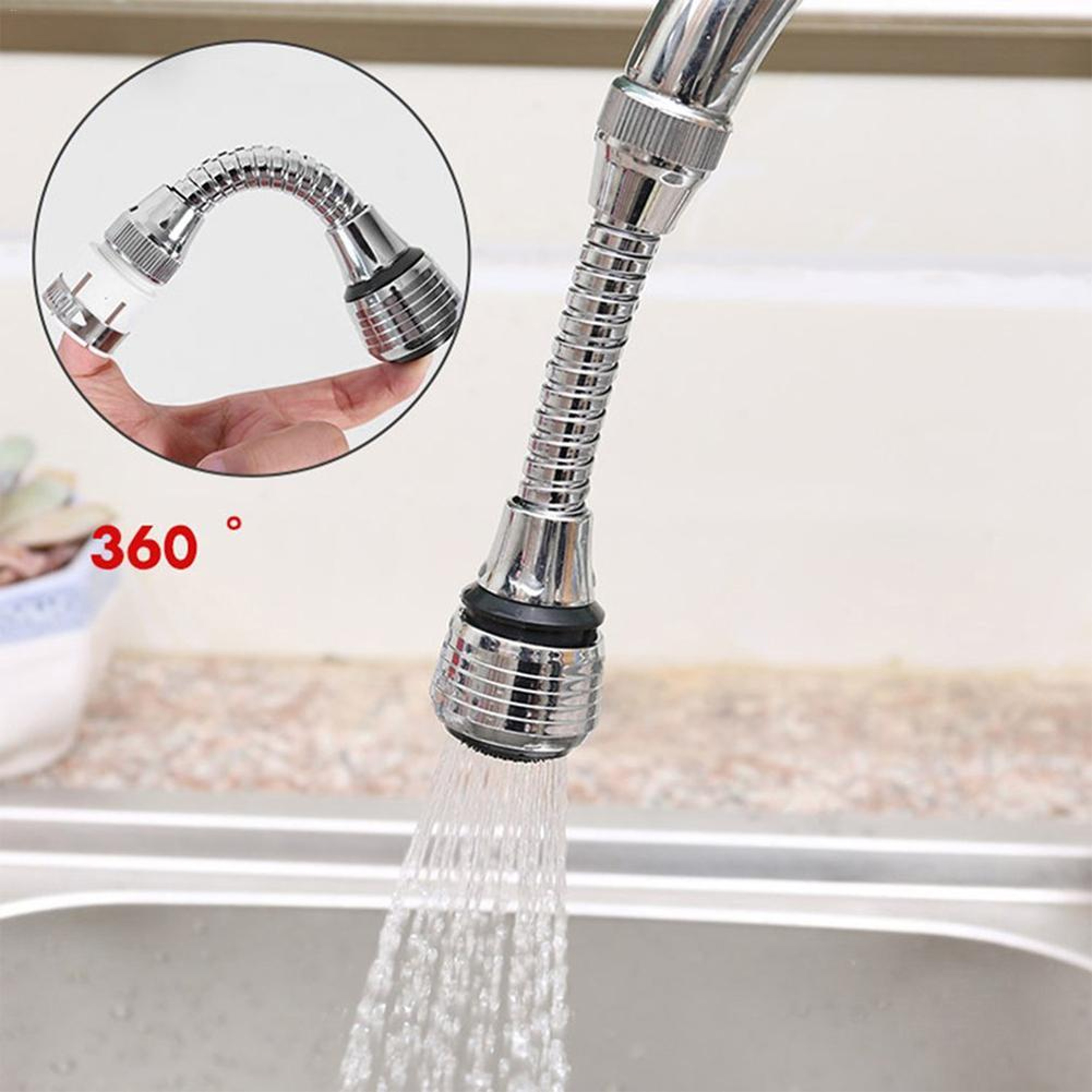 Swivel faucet aerator Flexible Kitchen Sink Sprayer Extension – view 3