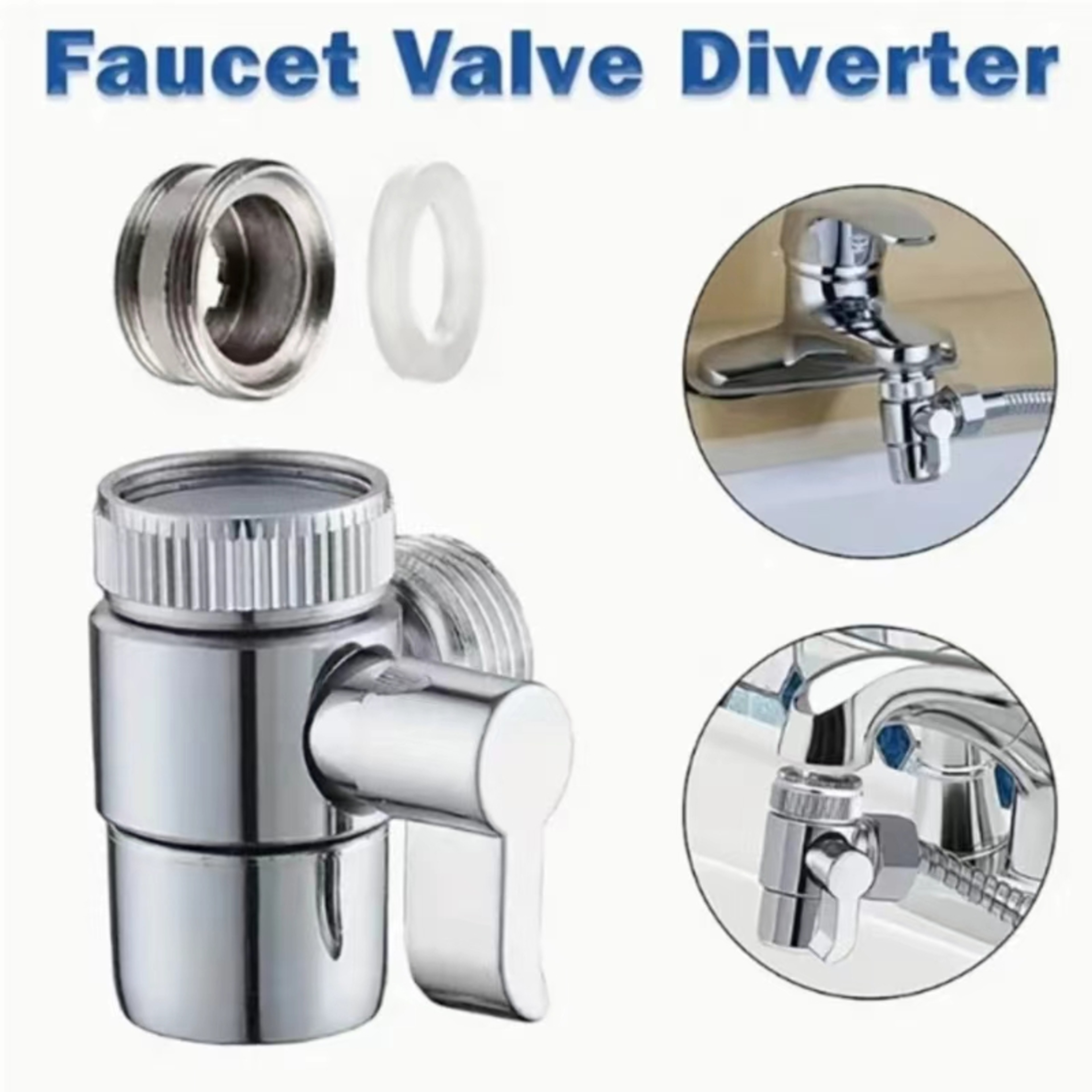 Universal Faucet Splitter Valve with Easy Switch for Kitchen Shower and Bathroom Tap – view 3