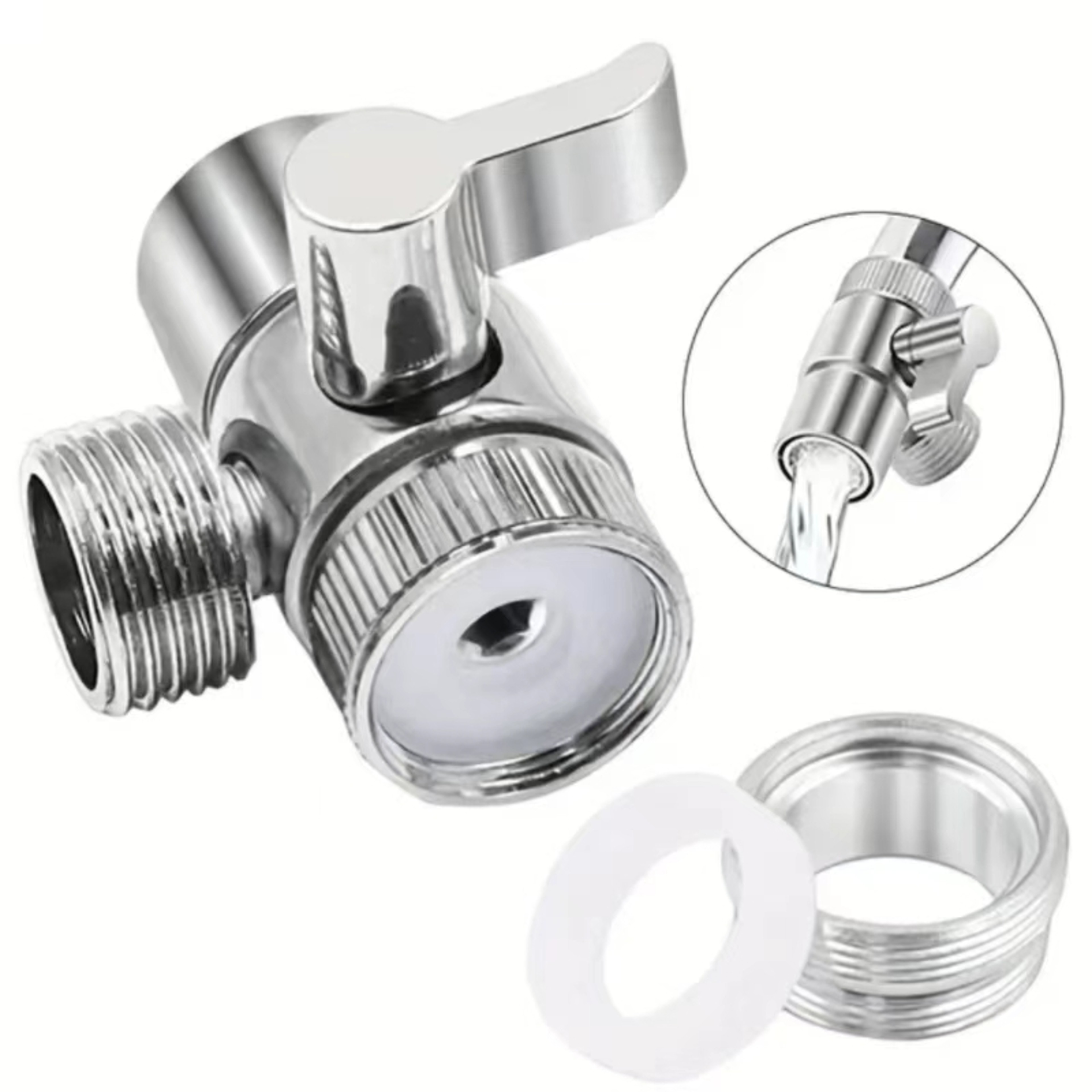 Universal Faucet Splitter Valve with Easy Switch for Kitchen Shower and Bathroom Tap – view 7