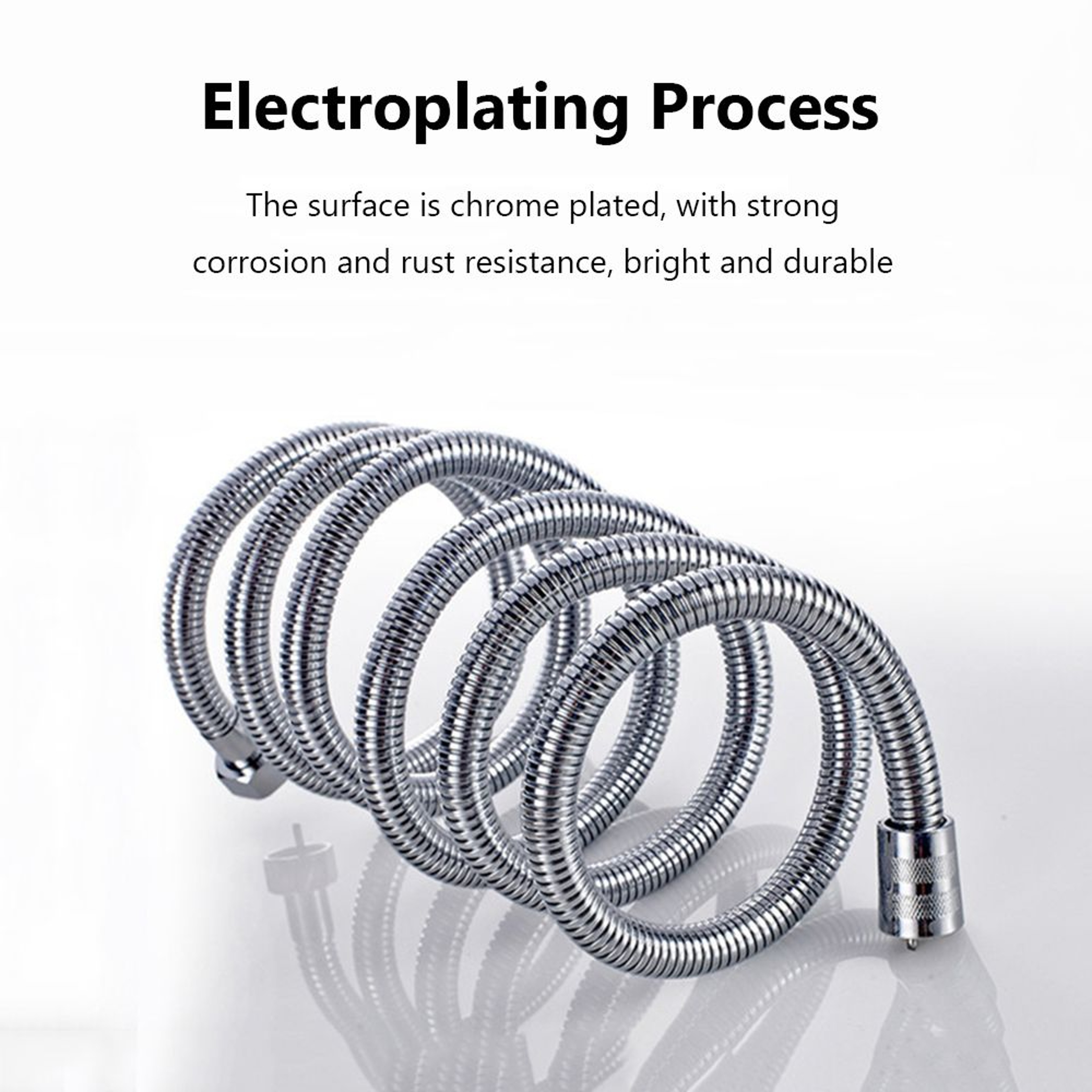 Flexible Stainless Steel Shower Hose With Copper Core Anti Kink Bathroom Pipe 3