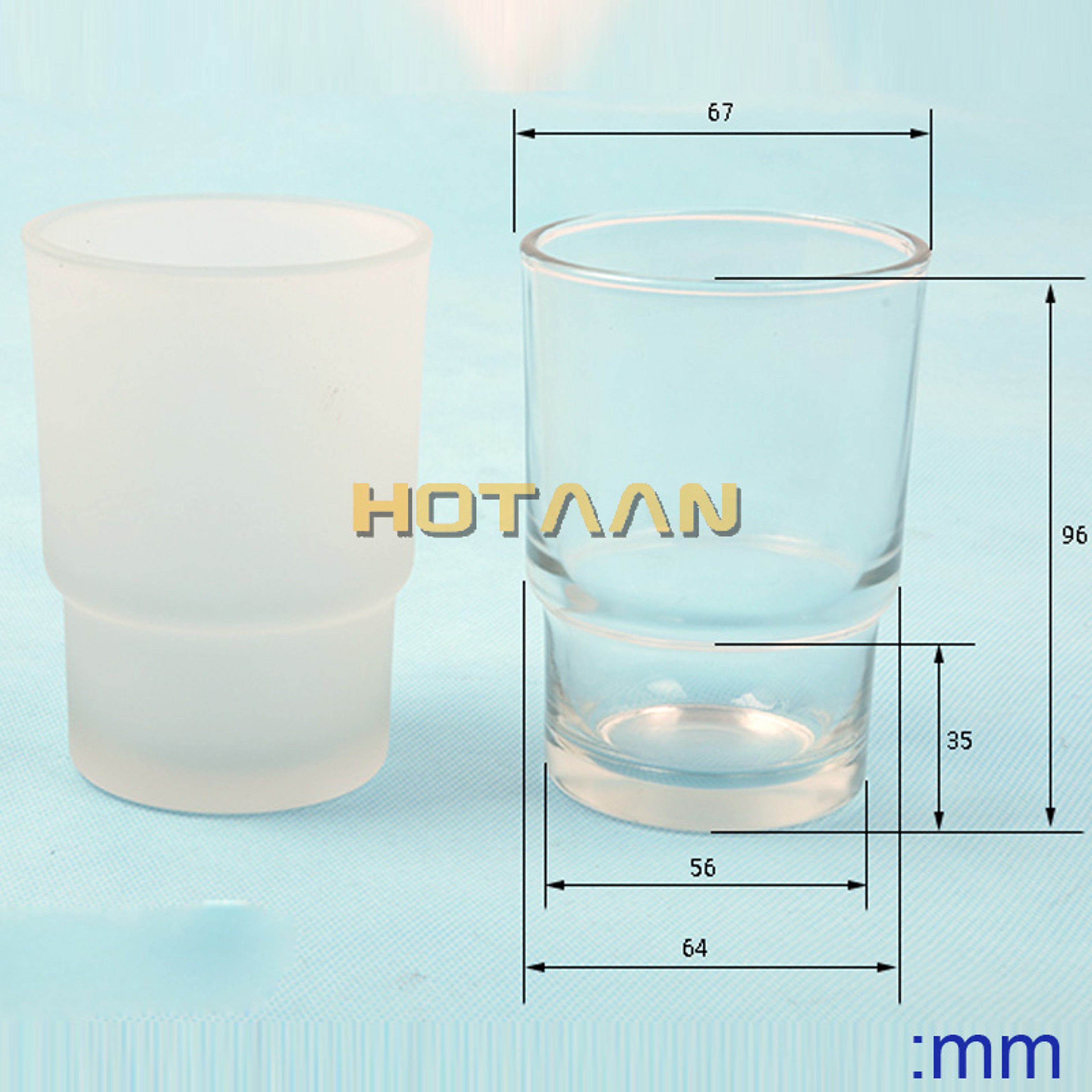 Modern Glass Toothbrush Holder Transparent Matte Bathroom Cup – view 3