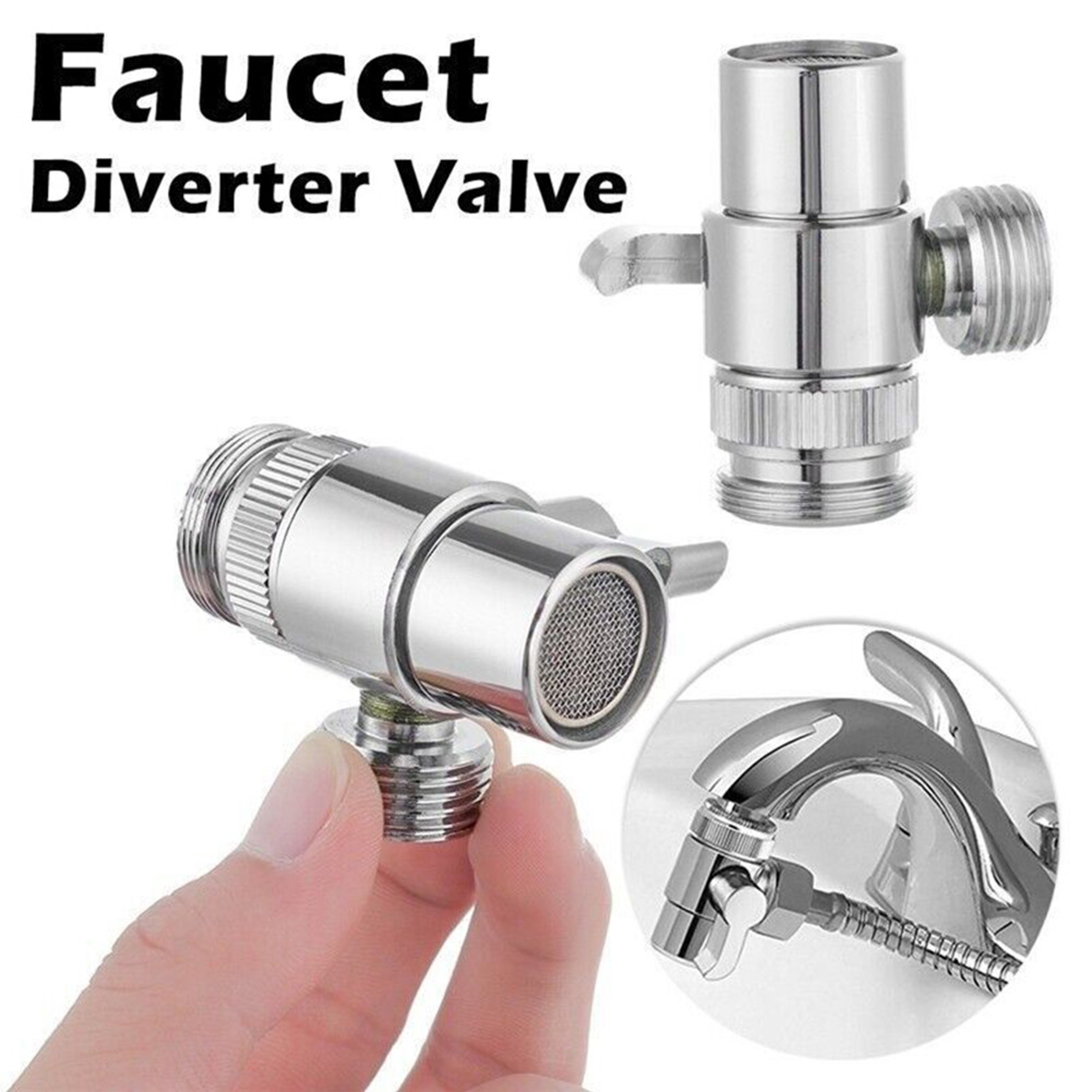 Way Faucet Diverter Valve Adapter for Kitchen Sink Hose Connector – view 1