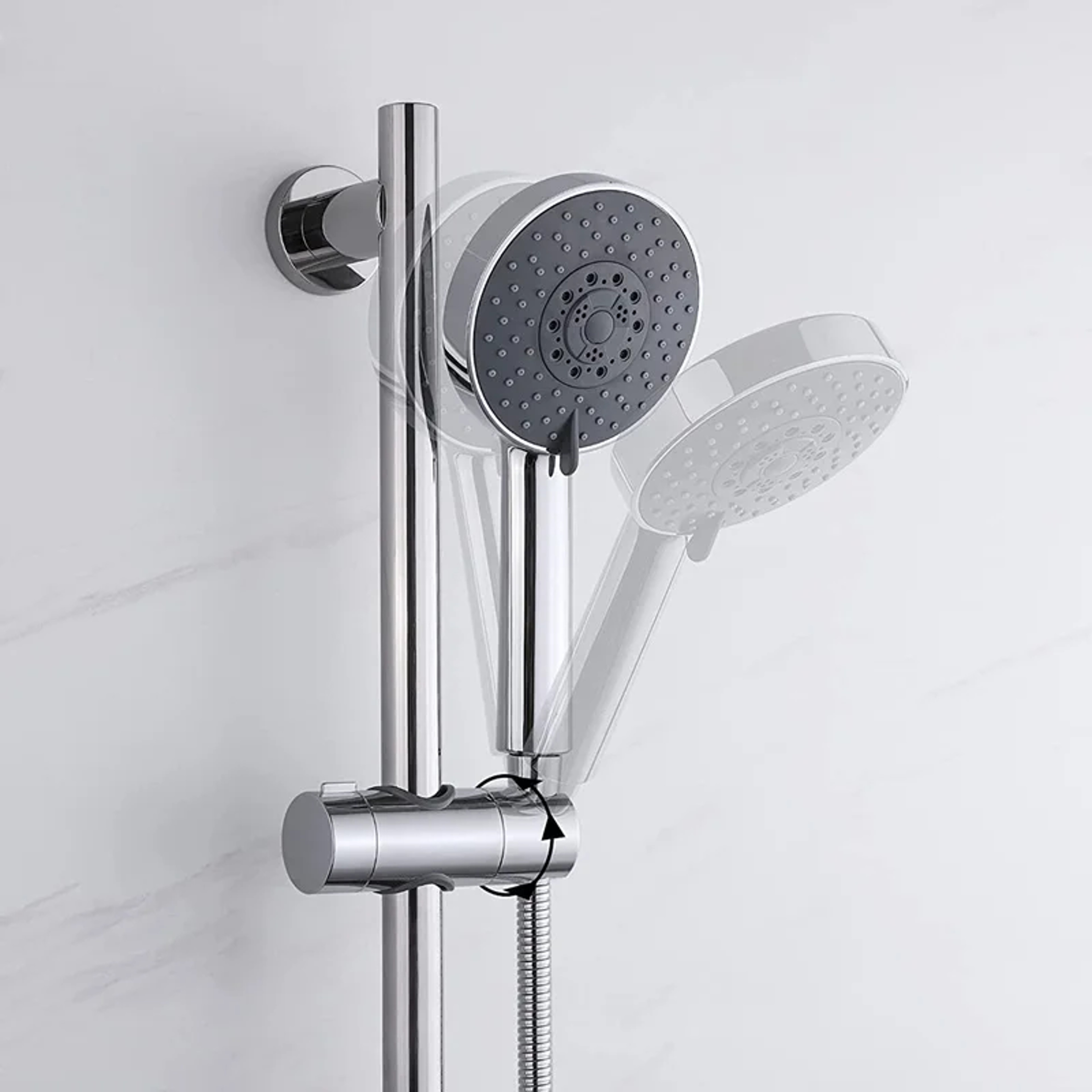 Adjustable Shower Head Holder With Degree Rotation Universal Shower Rail Slider Bracket 5