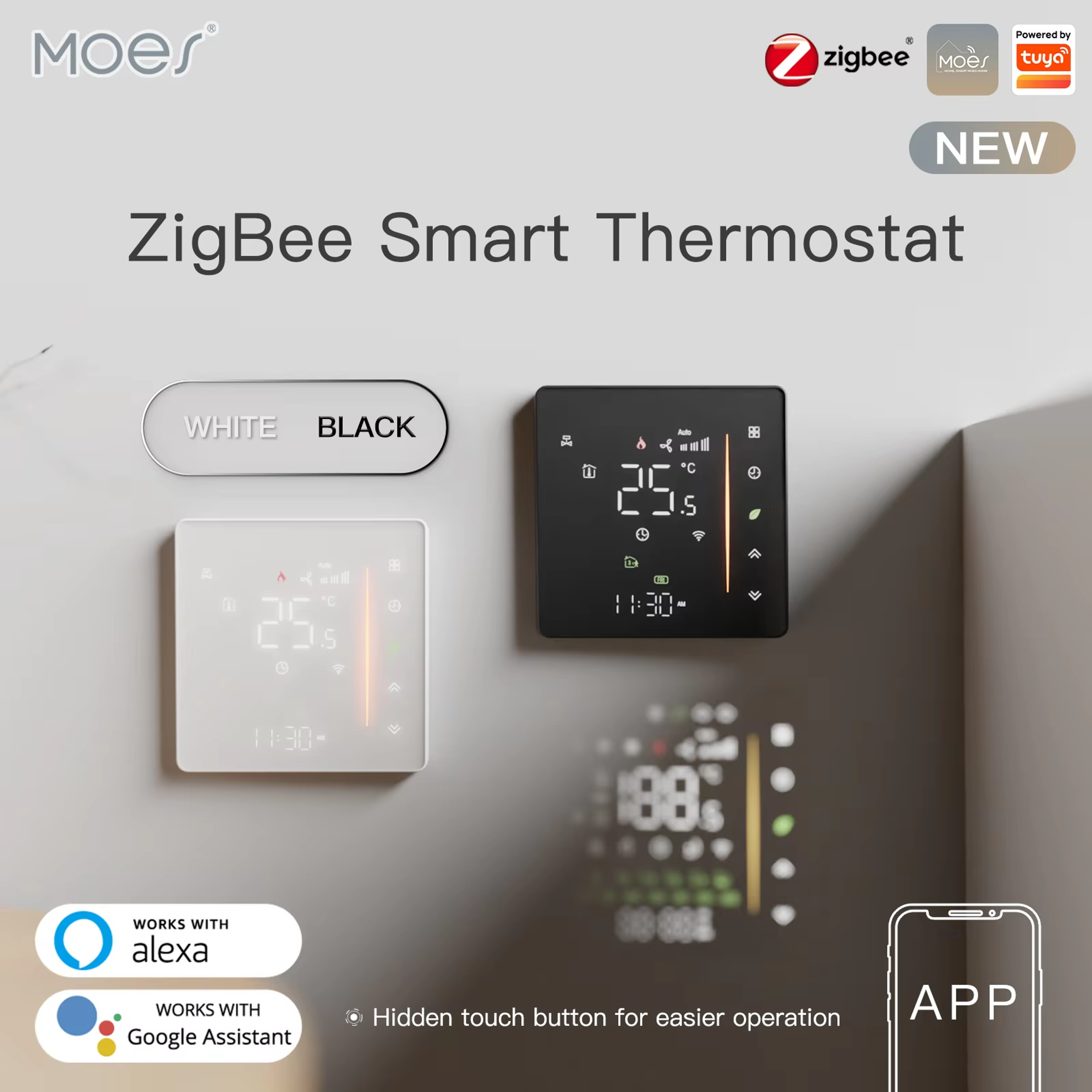 MOES Zigbee Smart Thermostat For Floor Heating  Boiler Control With Alexa 0