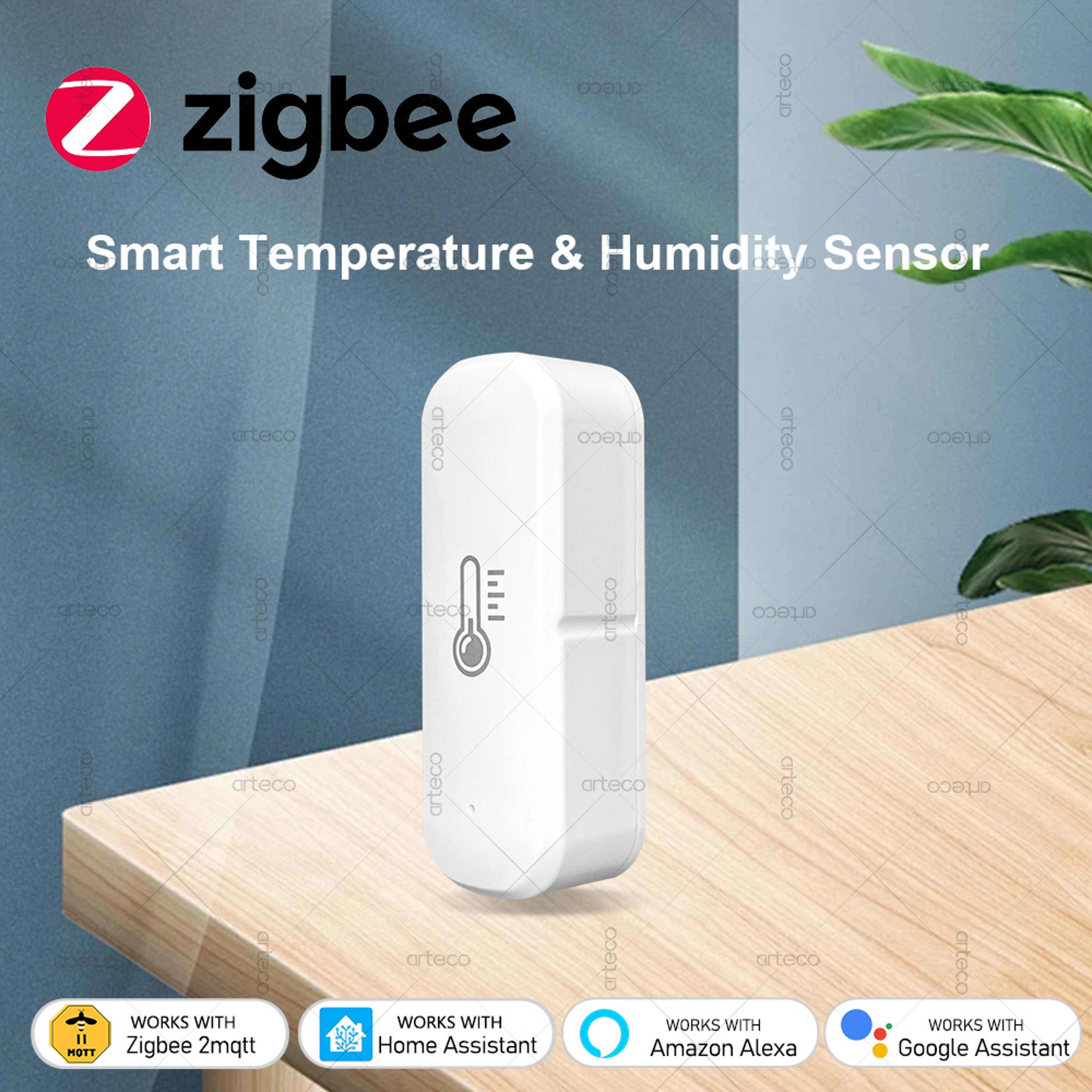 ZigBee Temperature Sensor Smart Humidity Monitor with App Control and Alexa Compatibility – view 1
