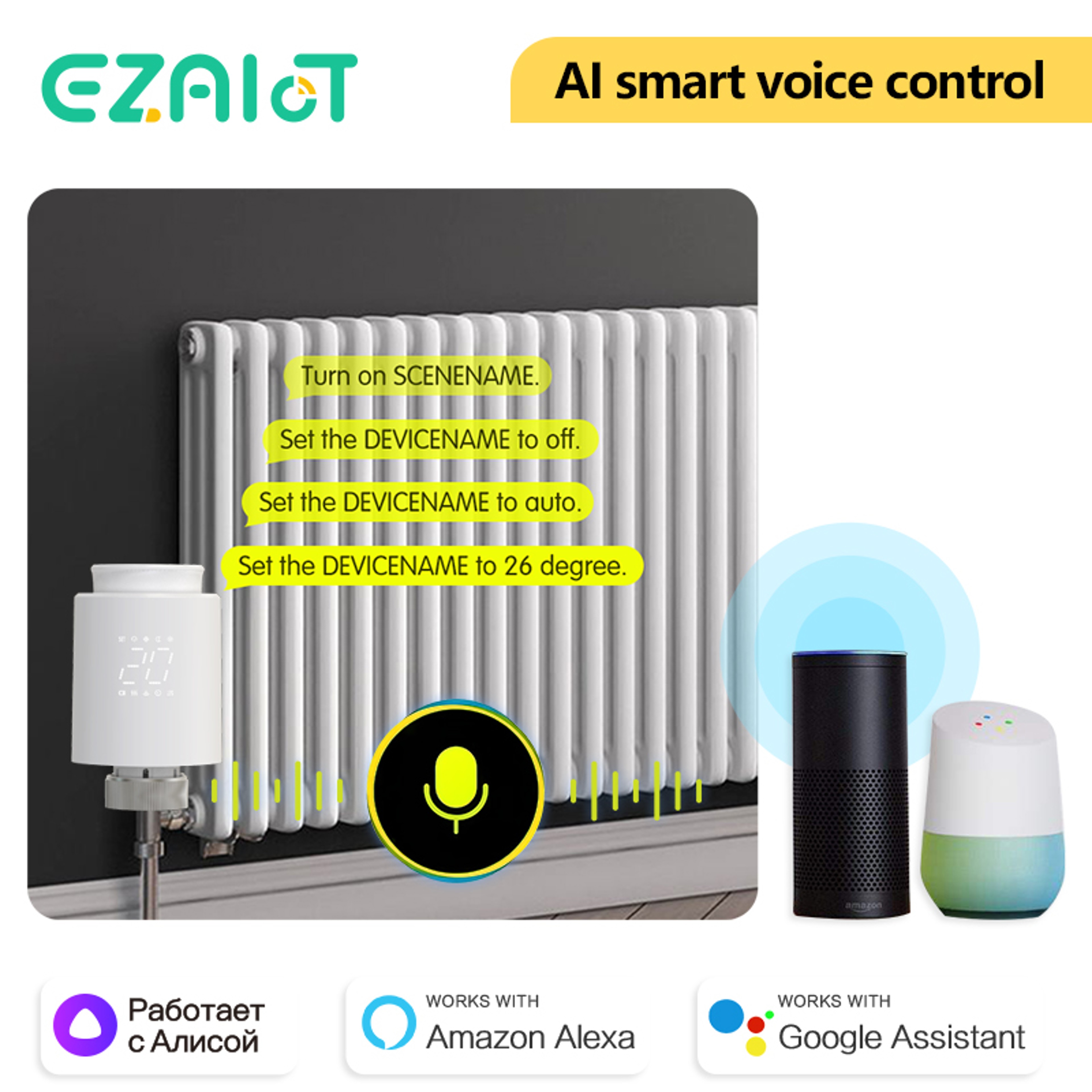 Smart Radiator Thermostat WiFi TRV Valve with App Control & Voice Assistant Integration – view 3