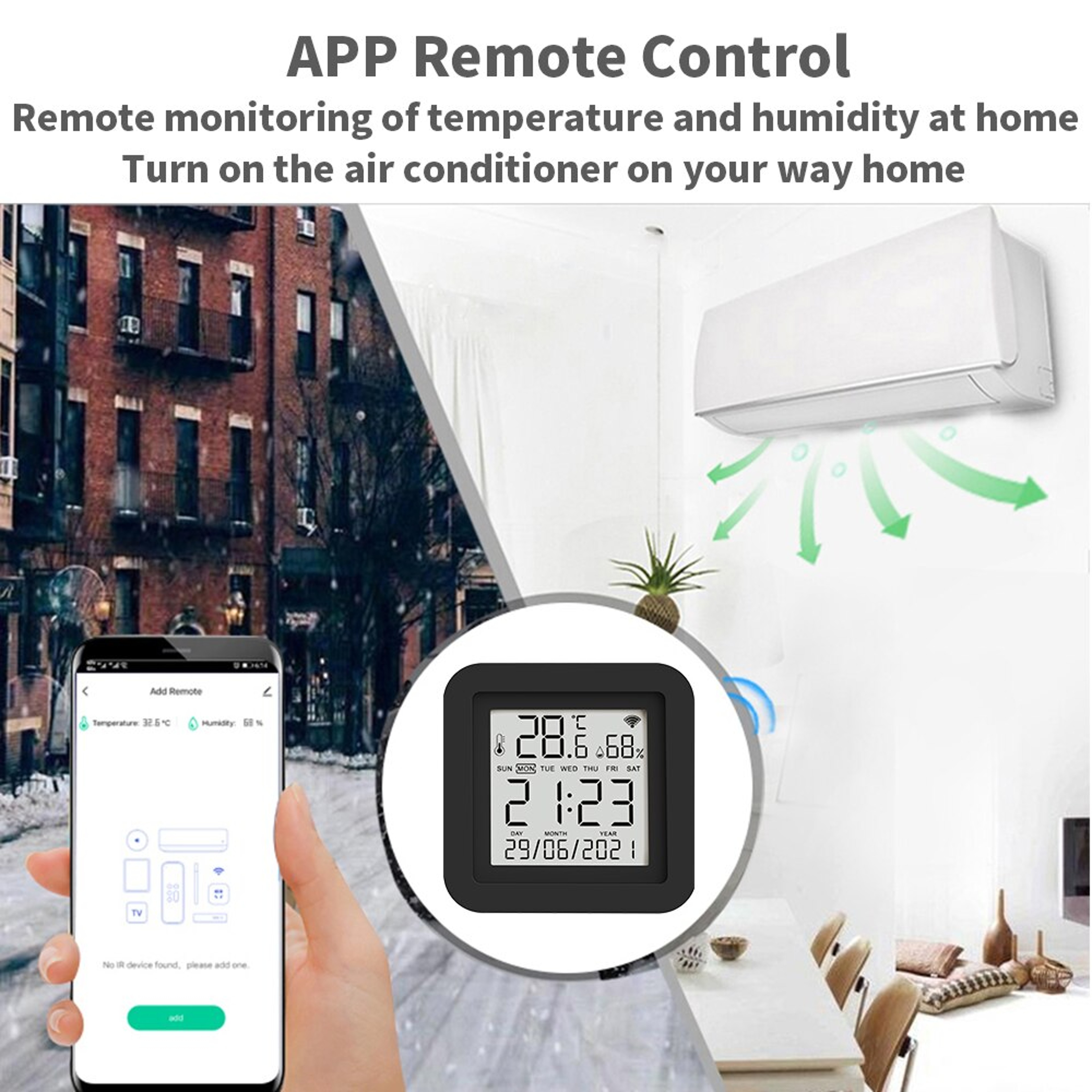 Smart WiFi IR Remote Controller with Temperature Sensor & Voice Control for AC TV Home Automation – view 2