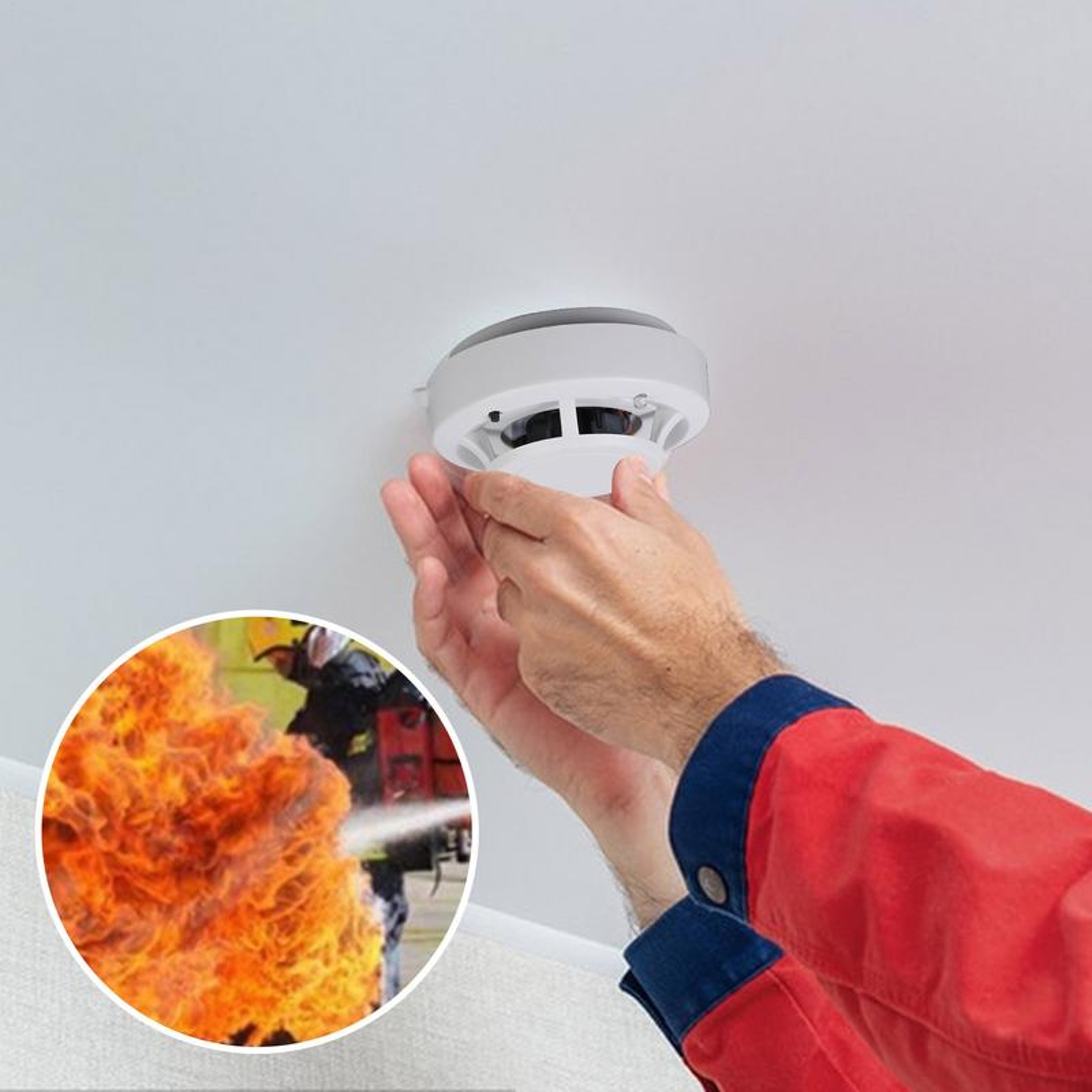 Wireless Smoke Detector Interconnected Photoelectric Fire Alarm Battery Operated – view 4