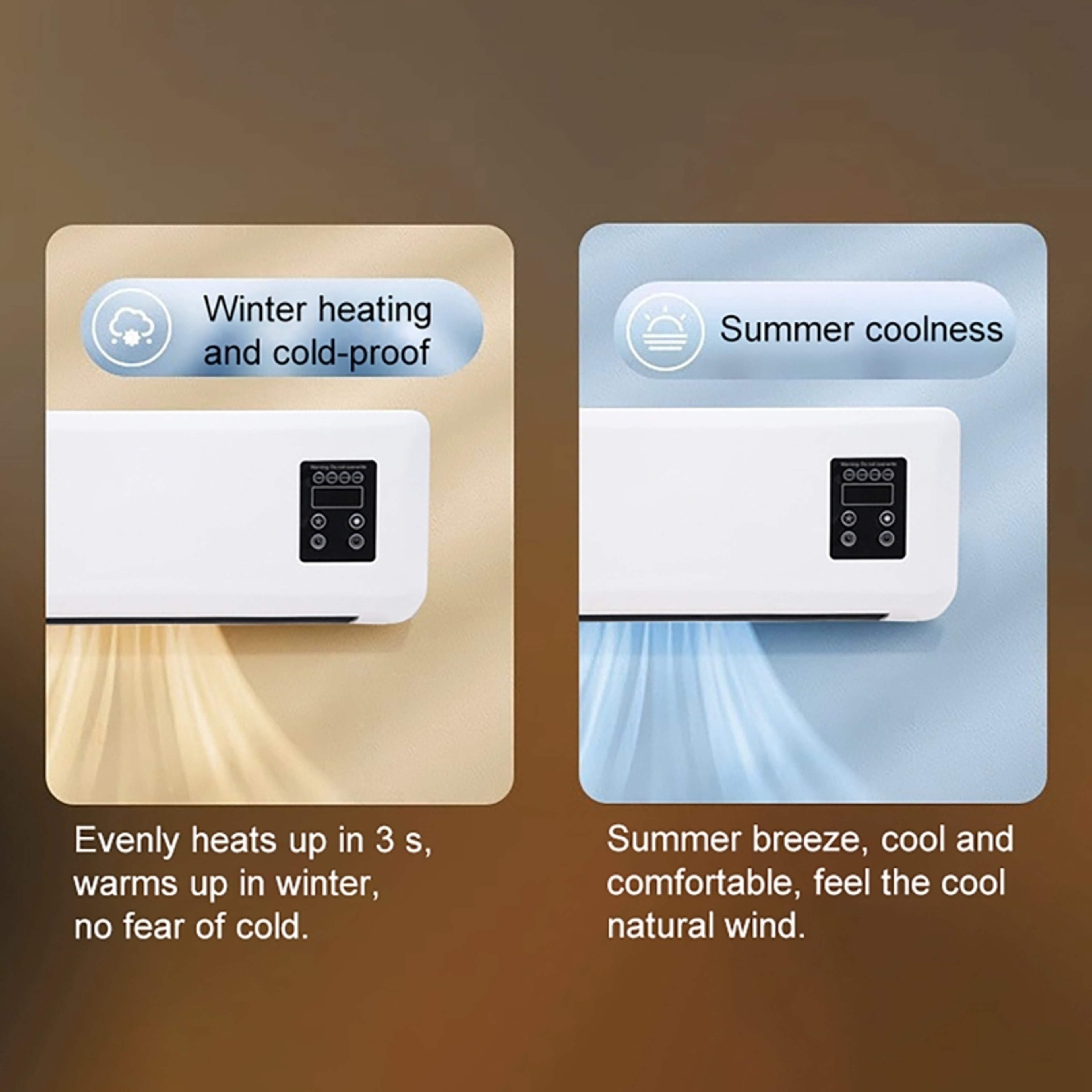 Smart Wall Mounted Portable Heater with Remote Fast Heating Electric Fan Heater for Bedroom Bathroom – view 3