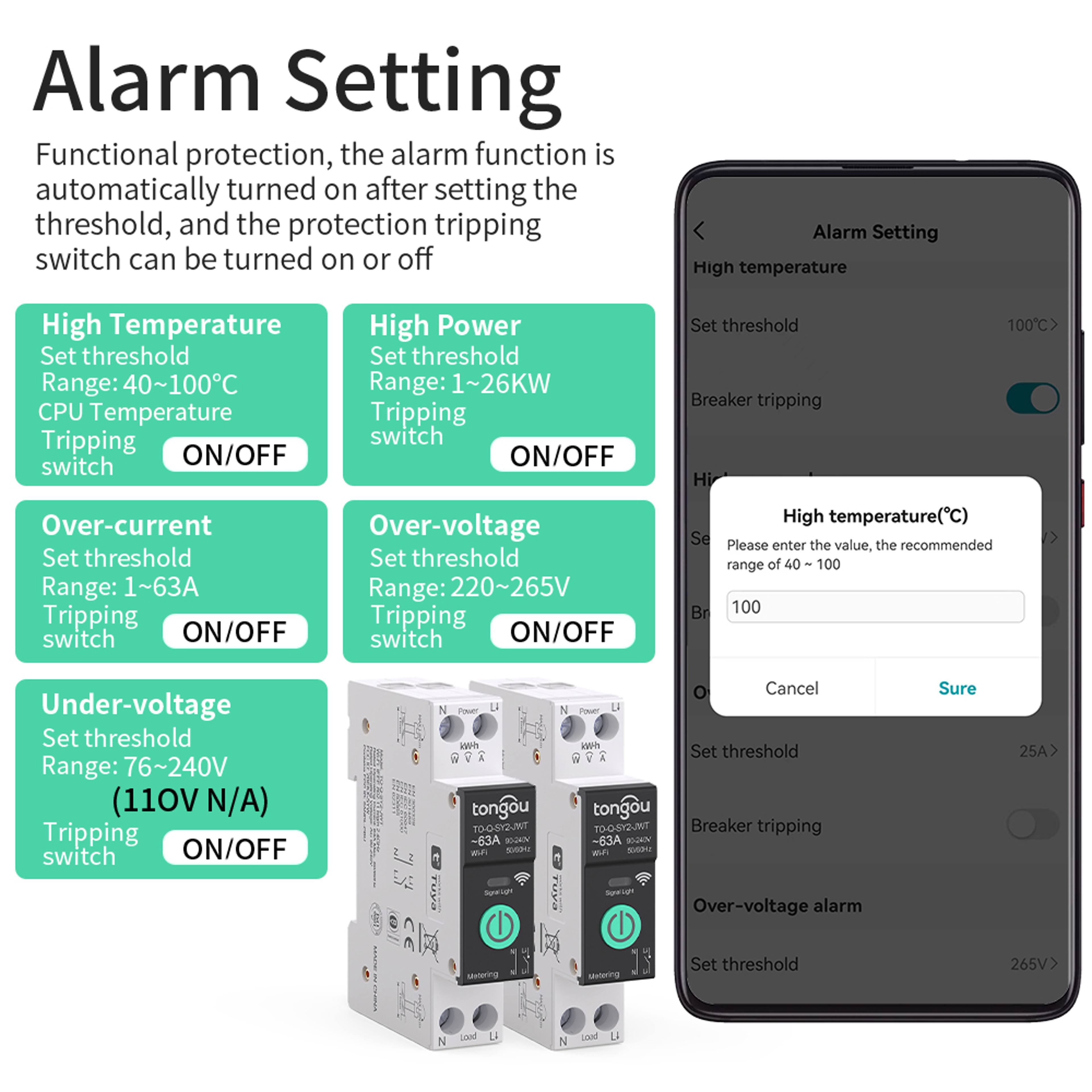 WiFi Smart Circuit Breaker with Energy Monitoring and Remote Power Control – view 3