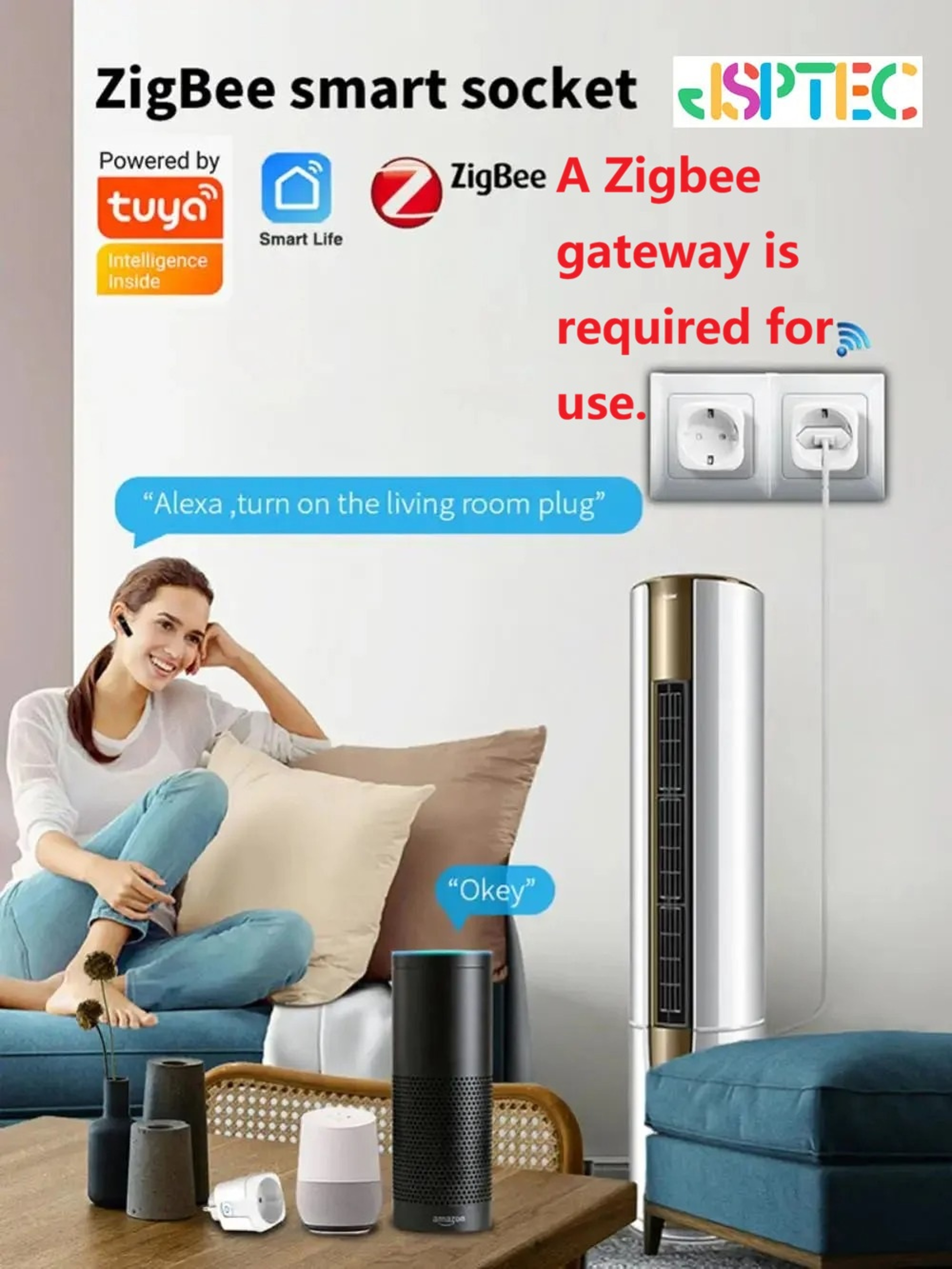 Zigbee Smart Plug Power Monitoring Socket With Alexa Google Voice Control 1