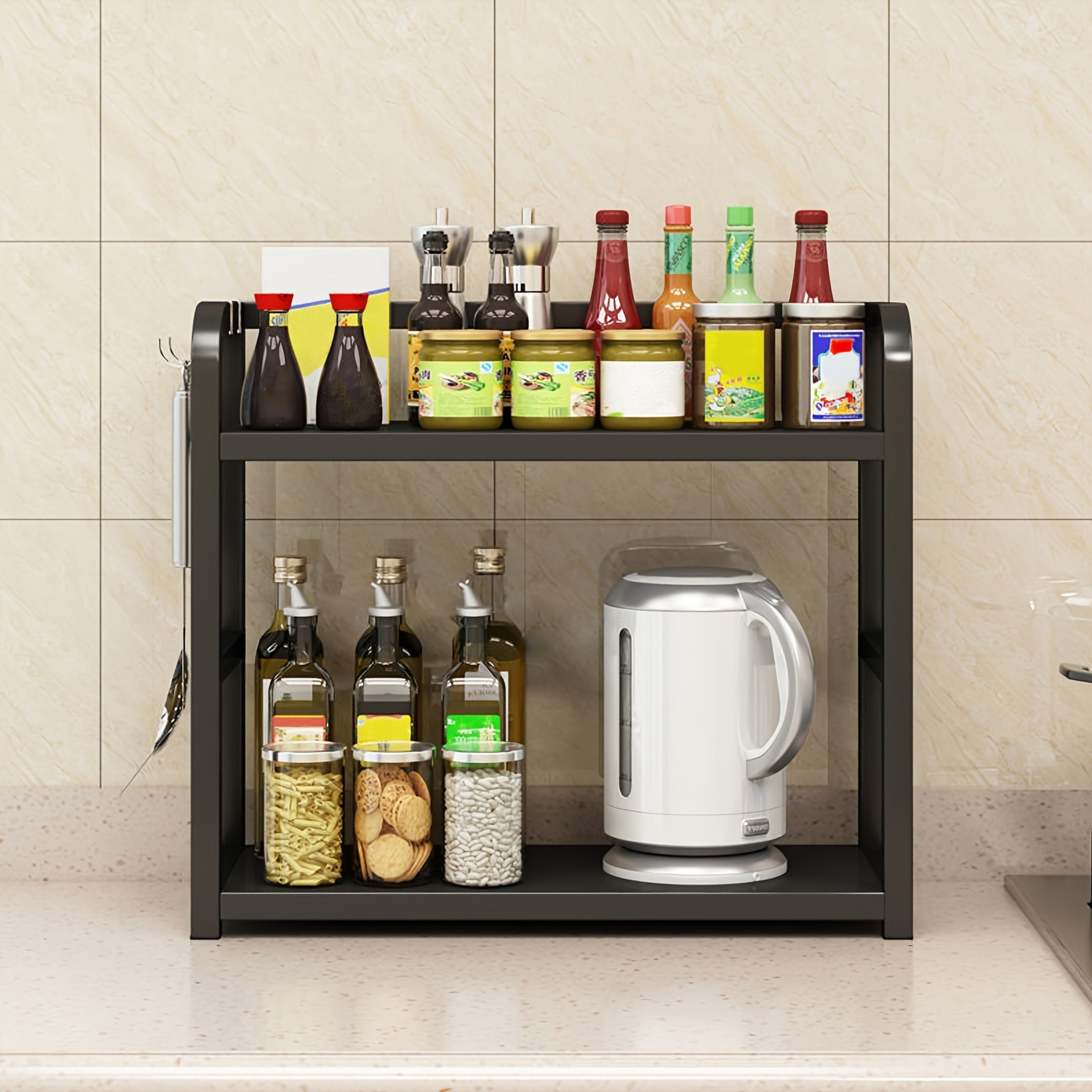 Tier Storage Rack Countertop Organizer Space Saving Spice Rack Shelf – view 2