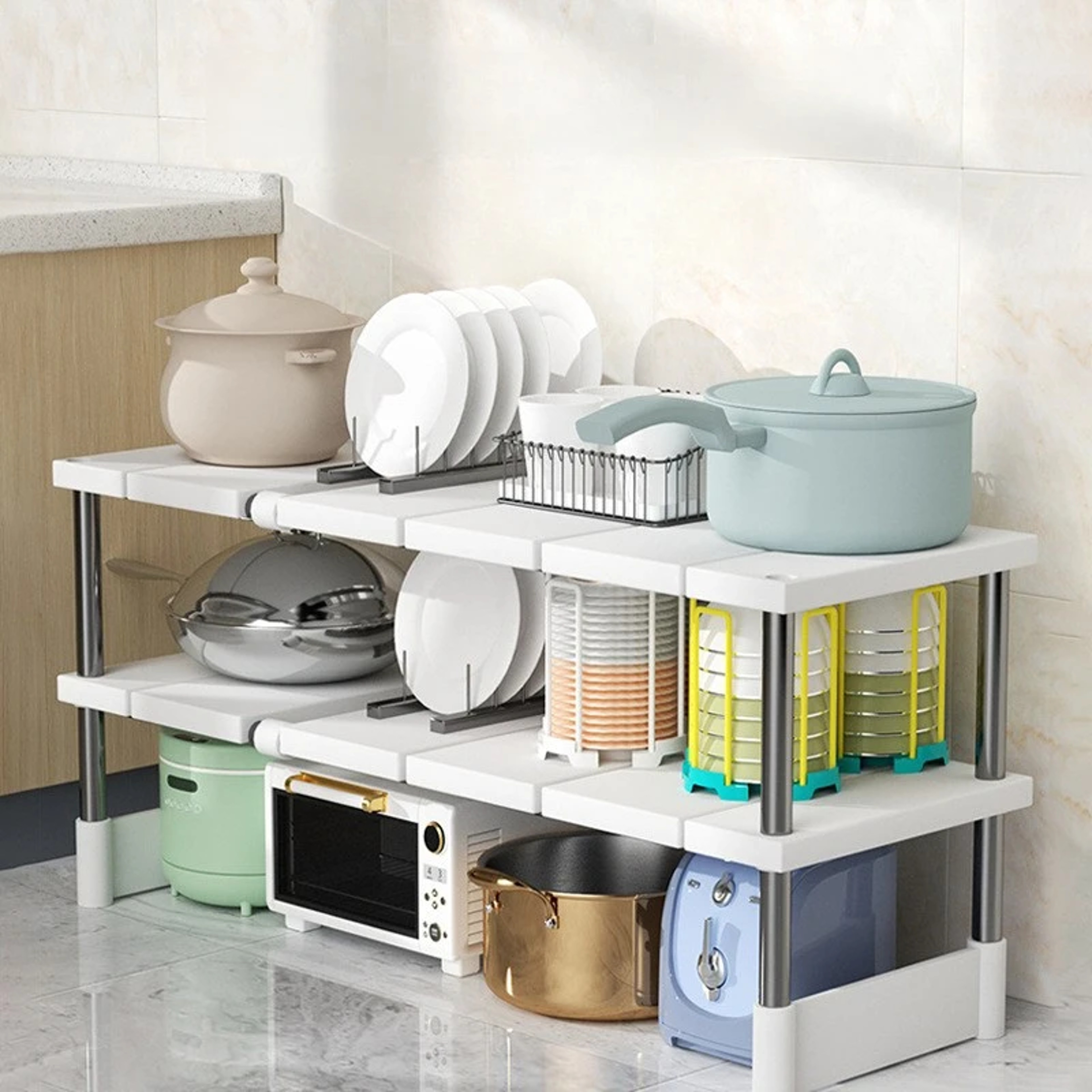 Adjustable Stackable Storage Rack Closet Organizer Shelves for Wardrobe and Kitchen – view 3
