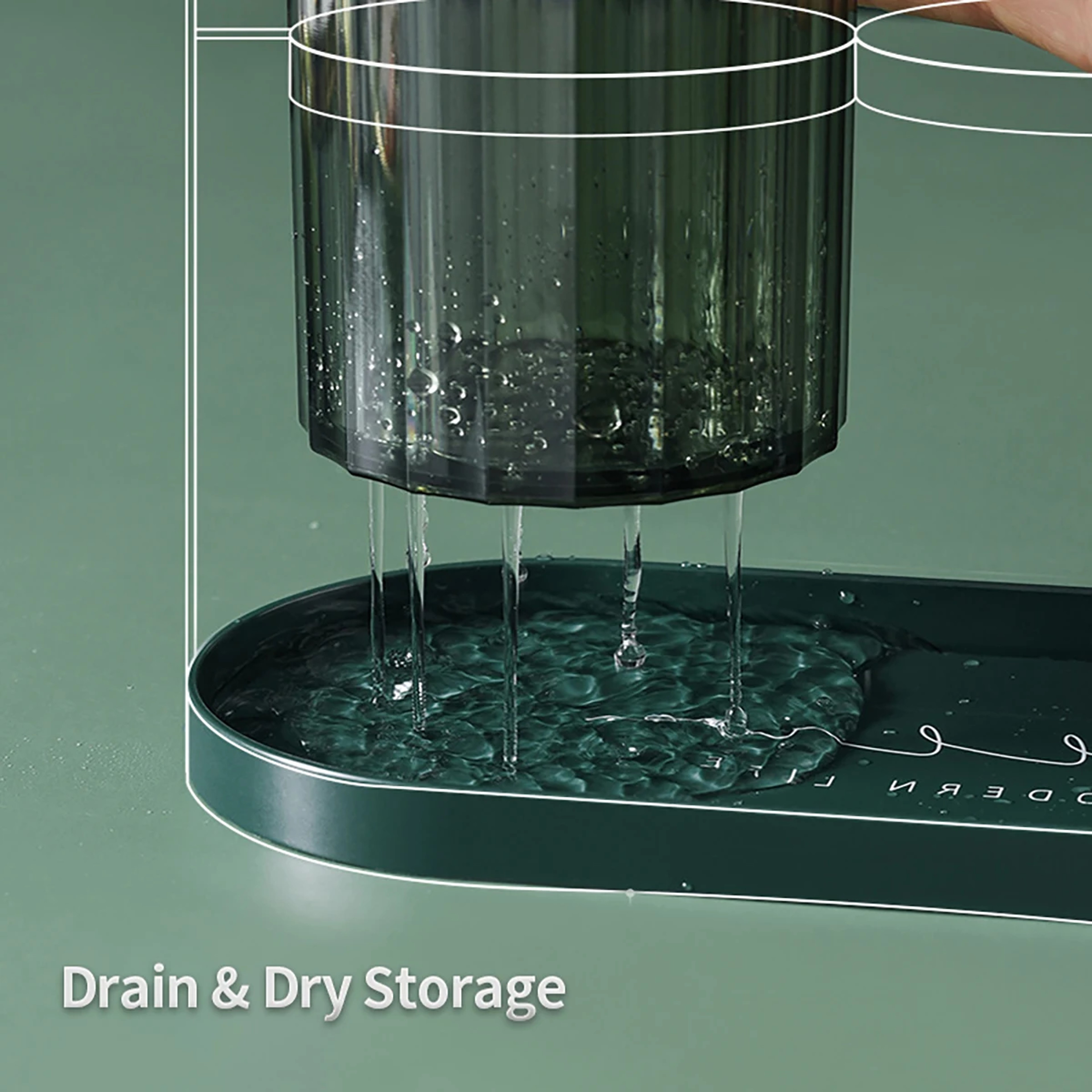 Modern Draining Chopsticks Organizer with Utensil Holder and Sink Tray – view 5