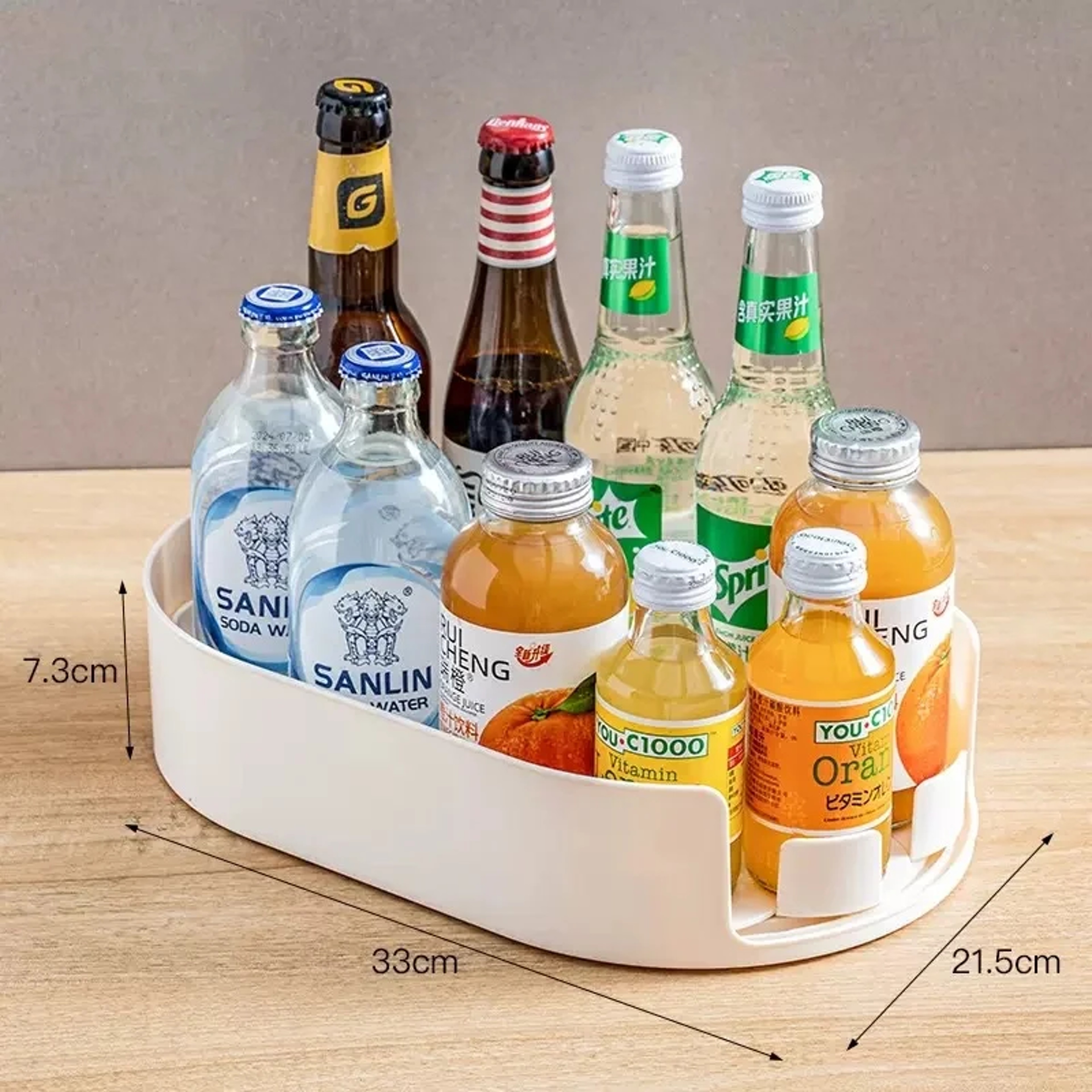 Rotating Lazy Susan Organizer Tray For Fridge  Cabinet Storage 2