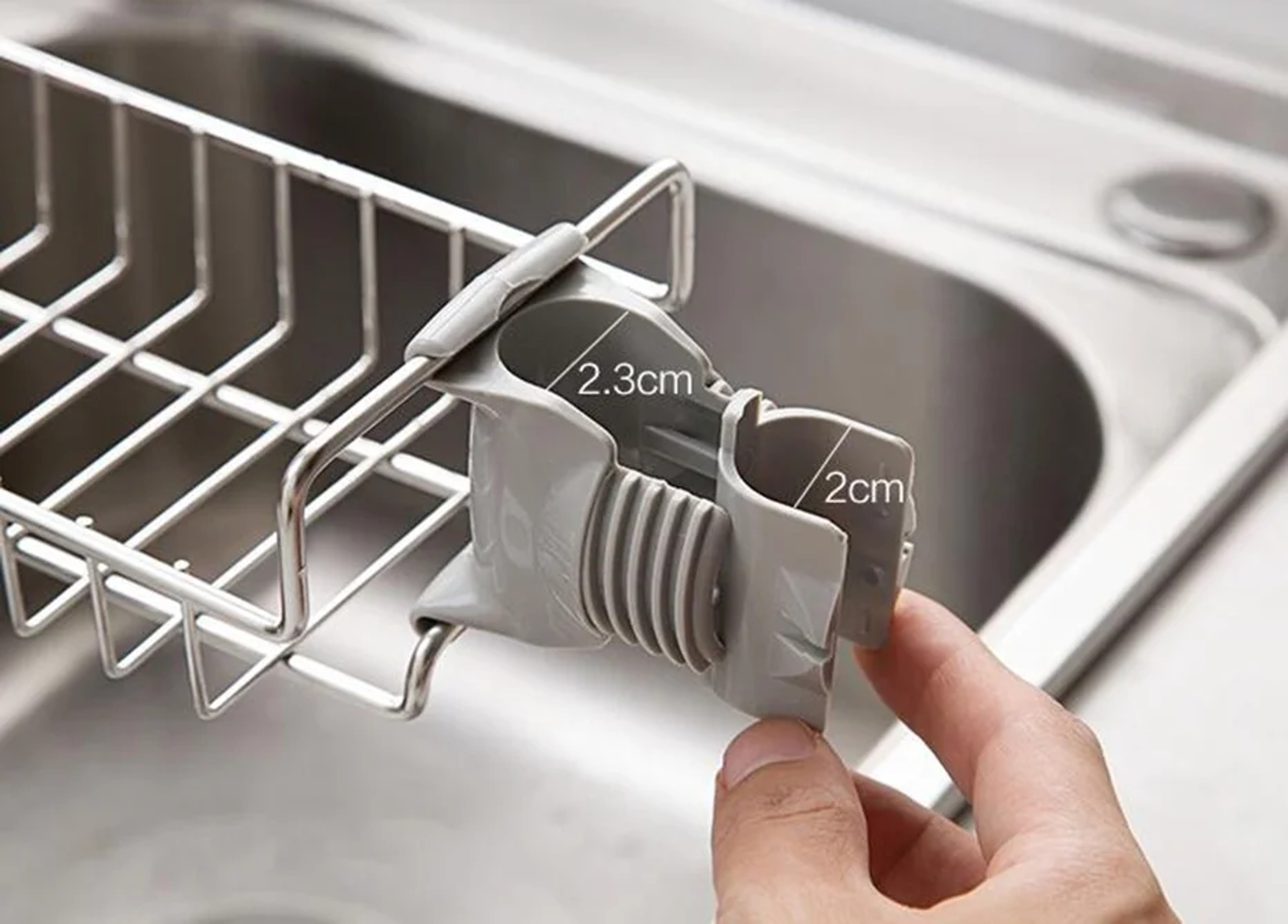 Adjustable Stainless Steel Sink Rack Kitchen Organizer with Drain Holder – view 6