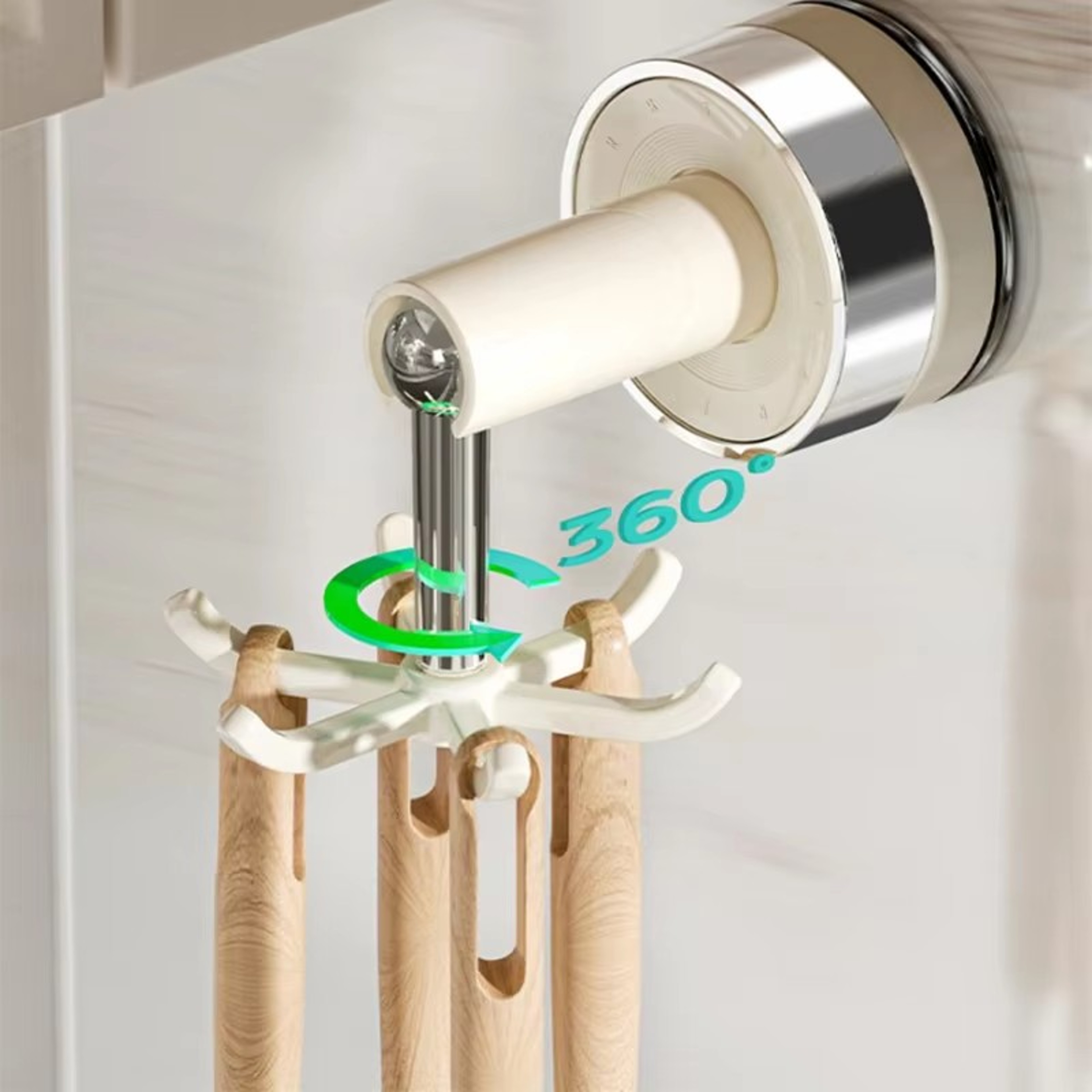 Rotating Suction Cup Hook Rack For Kitchen Wall Storage Organizer 3