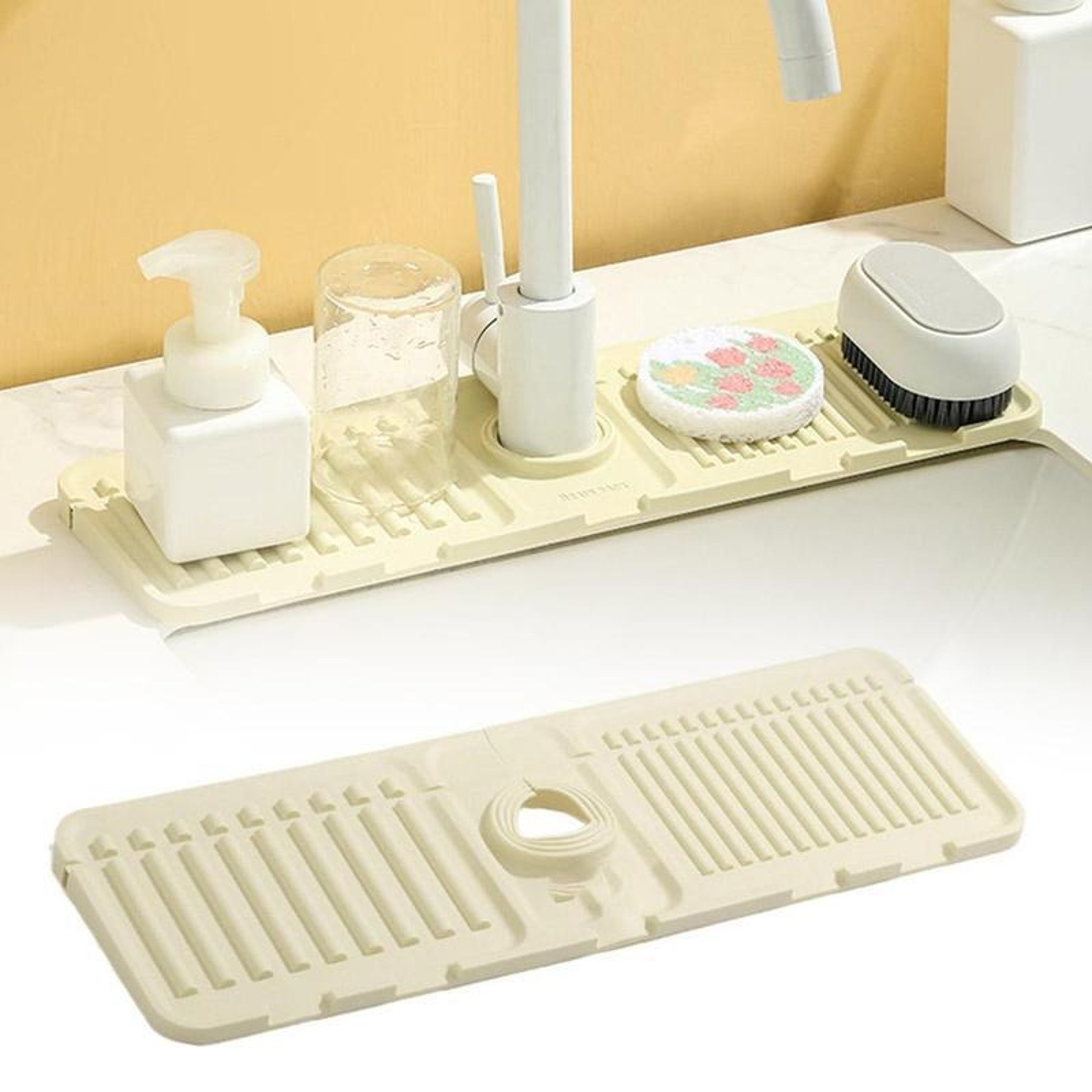 Silicone Sink Splash Guard Mat Anti Splash Faucet Drain Pad For Kitchen Sink 0