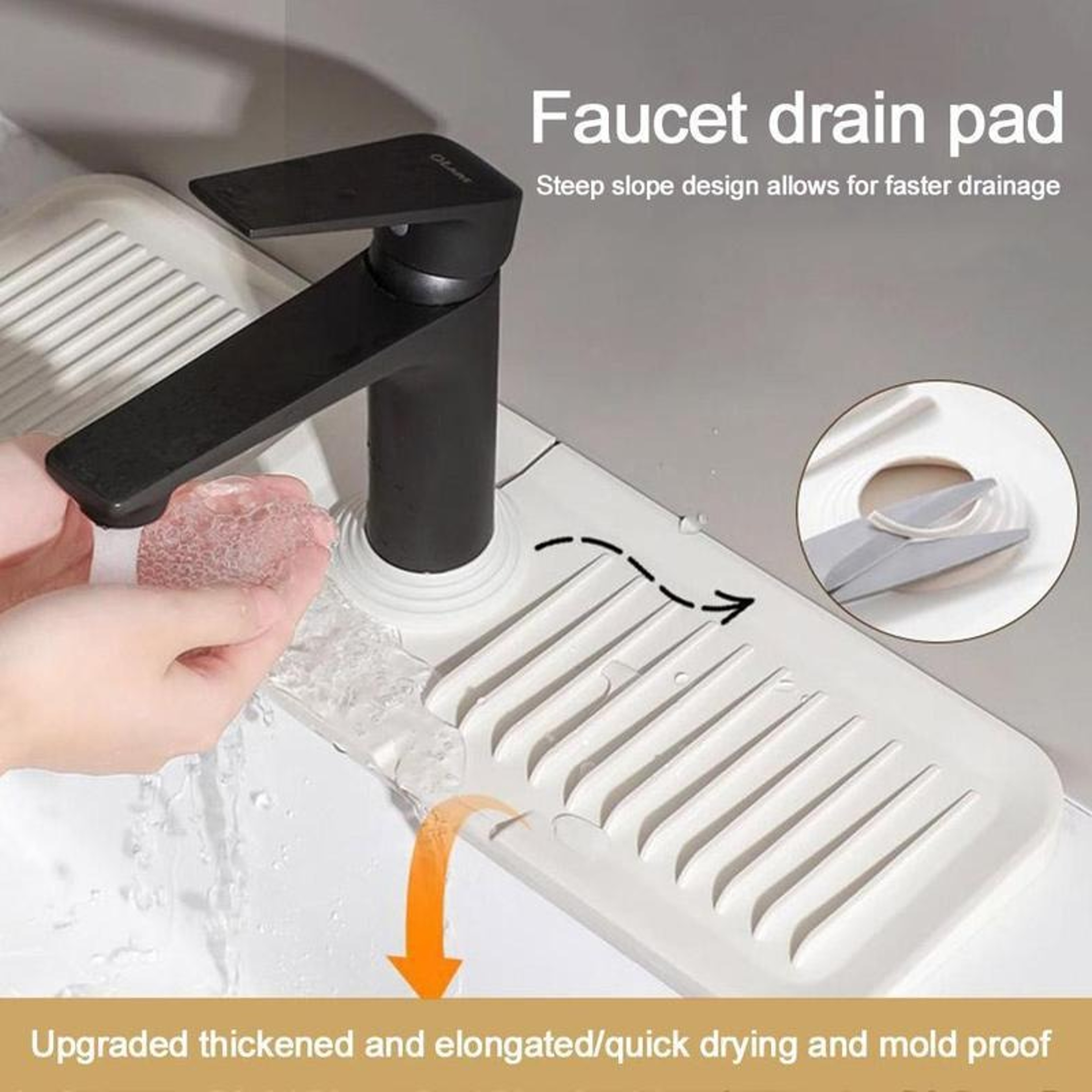 Silicone Sink Splash Guard Mat Anti Splash Faucet Drain Pad For Kitchen Sink 2