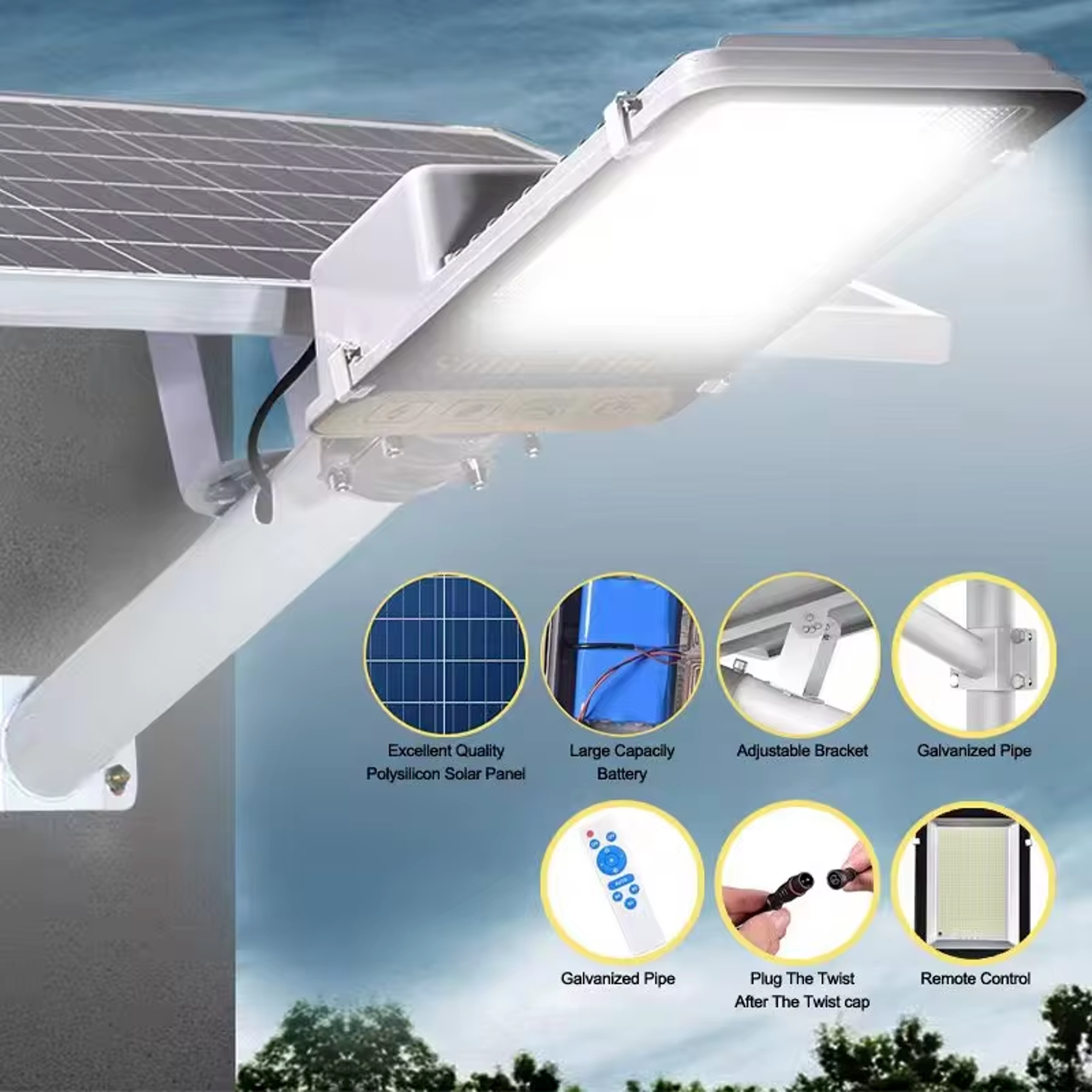 High Power Solar Street Light Waterproof Outdoor Motion Sensor Wall Lamp – view 2