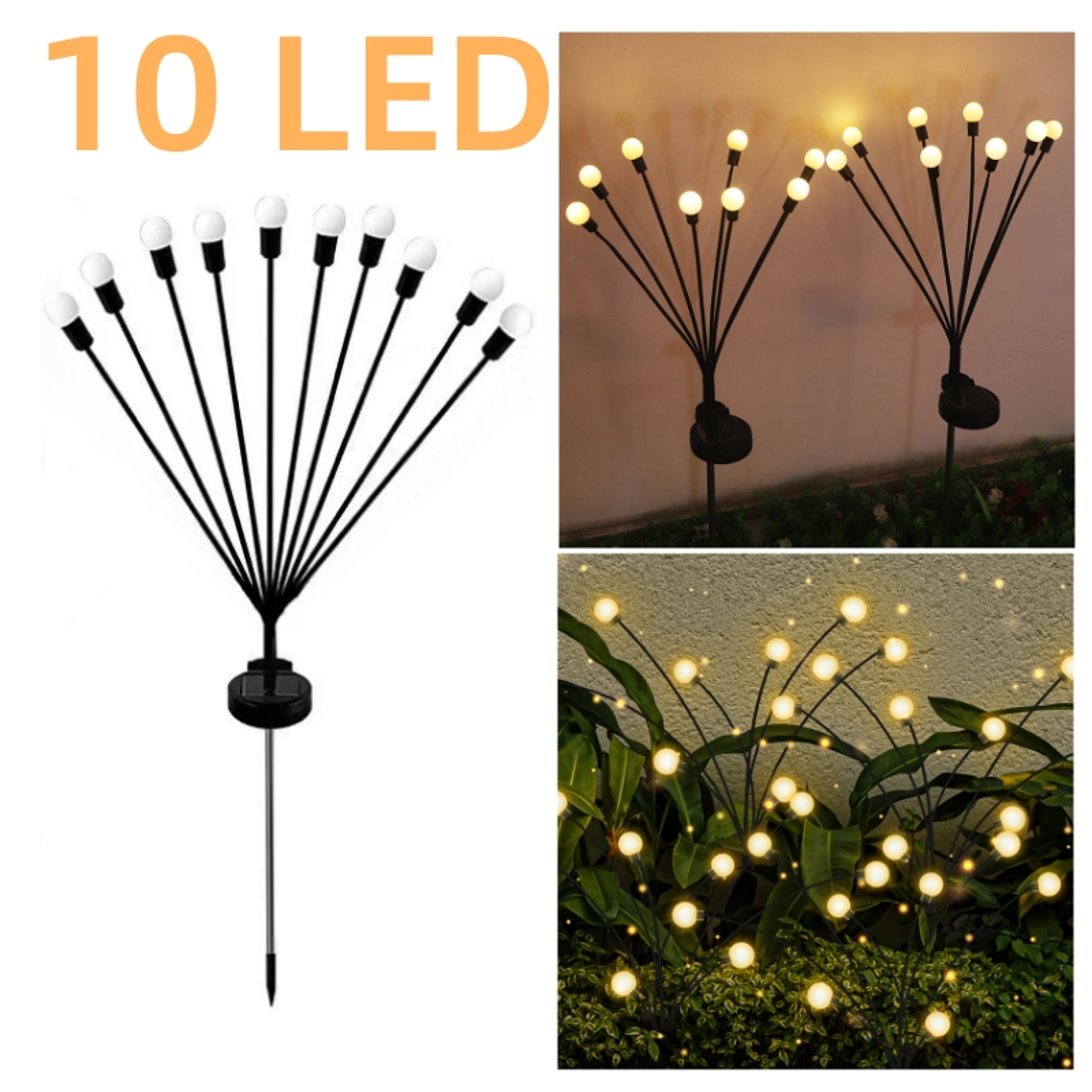 Solar Firefly Garden Lights Outdoor Waterproof Swaying LED Pathway Lights 8