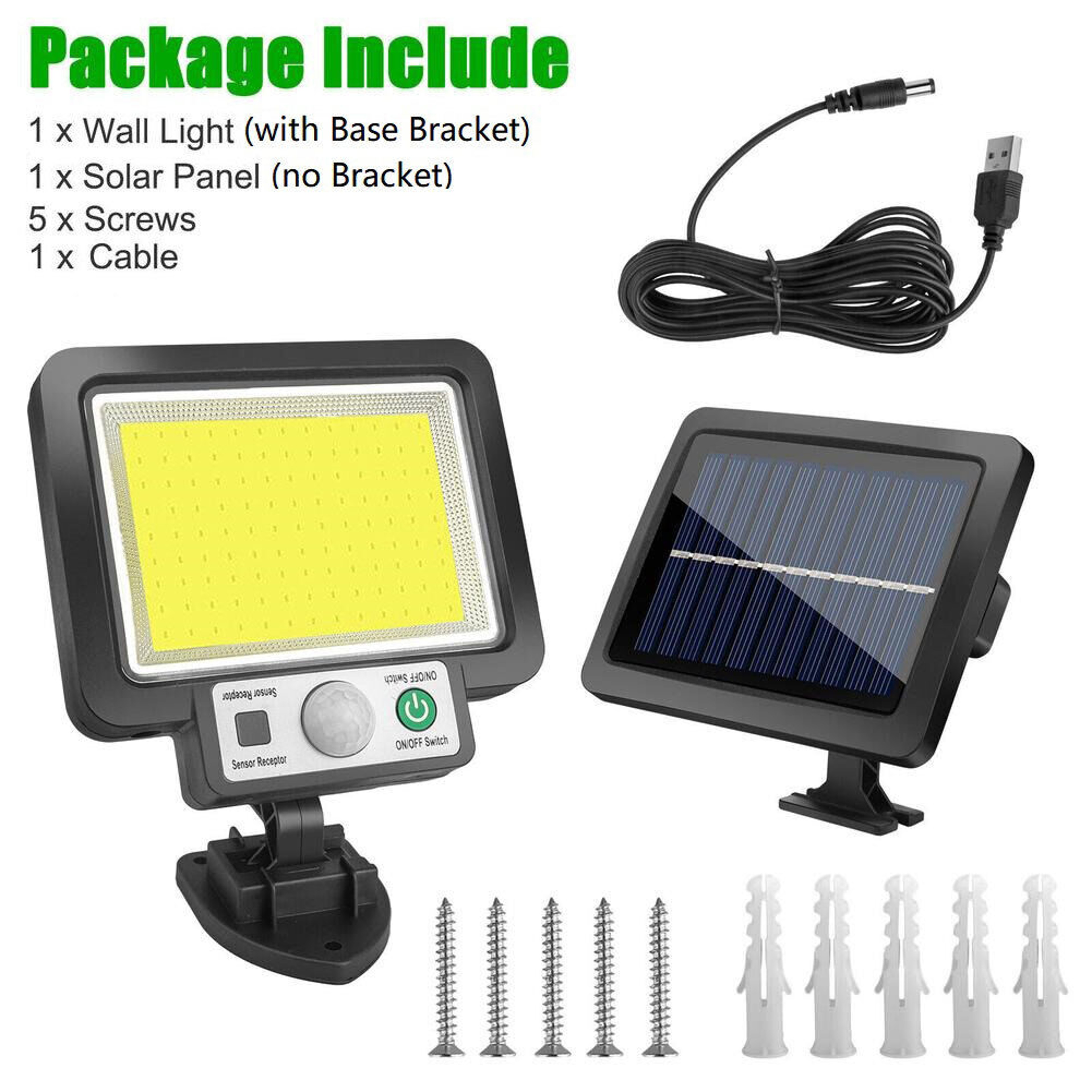 Solar Motion Sensor Wall Light with Remote LED Waterproof Outdoor Security Lamp – view 7