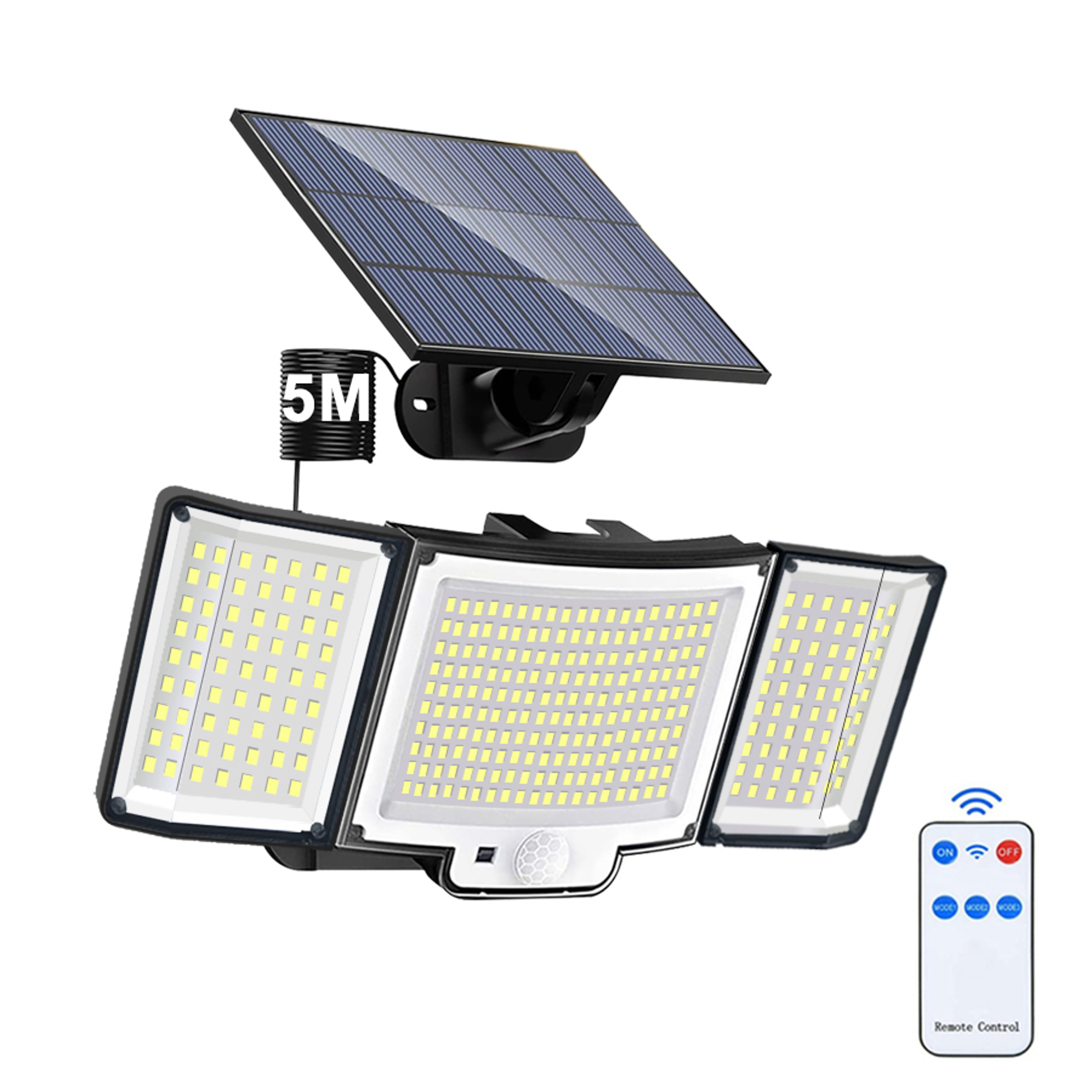 Solar Motion Sensor LED Wall Light Outdoor Waterproof Security Lamp 6