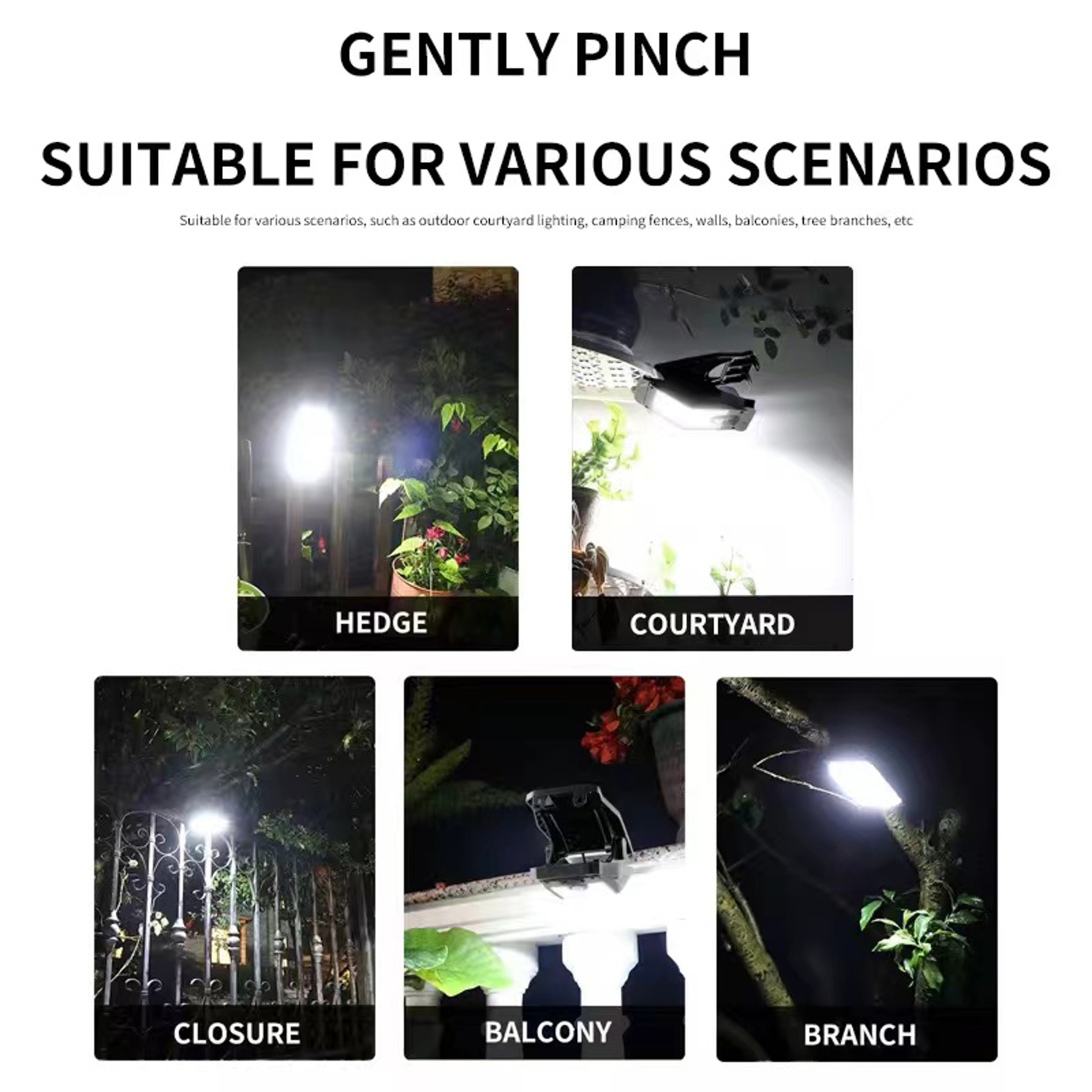 Solar Motion Sensor Clip Light Waterproof Outdoor Security & Camping LED – view 2