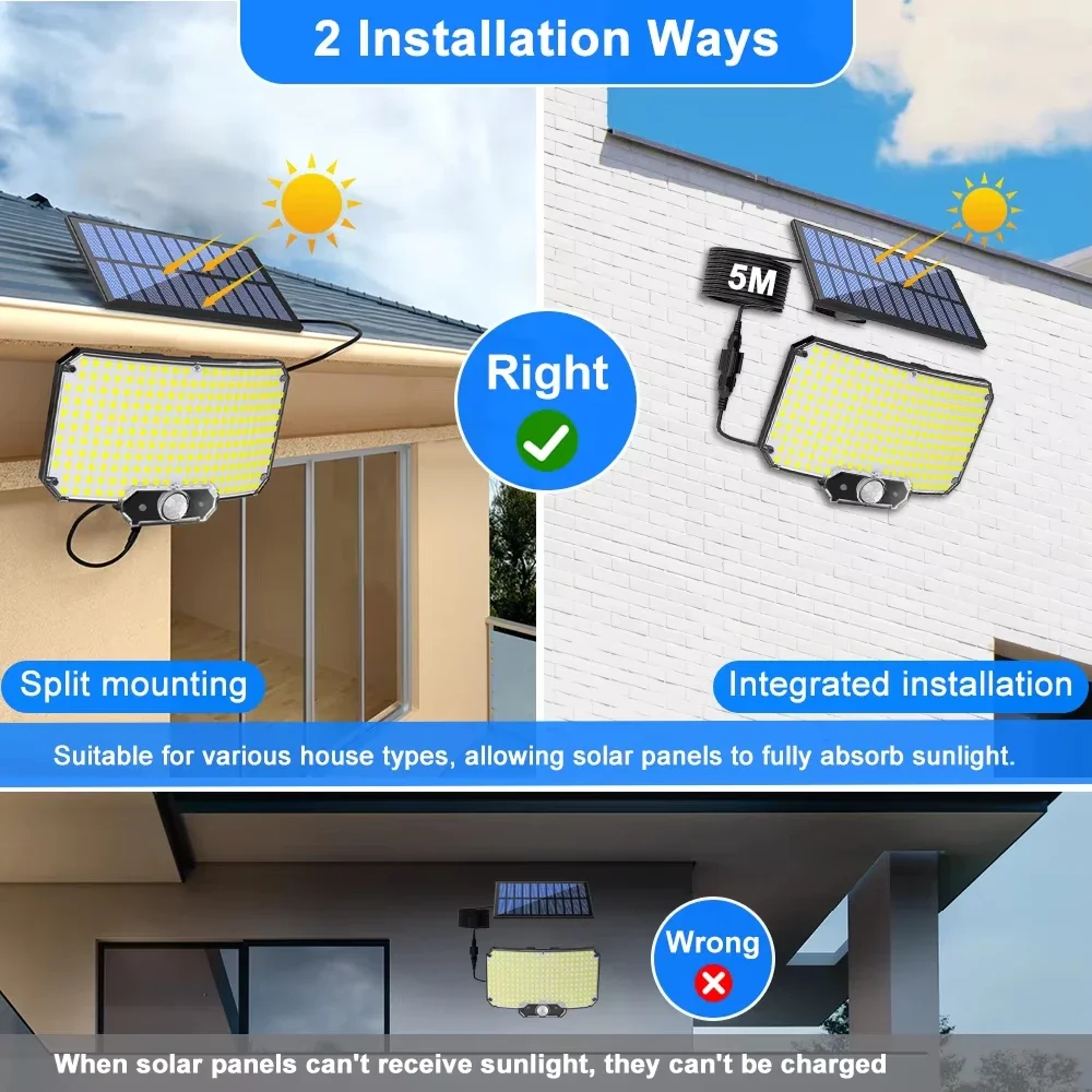 Solar Motion Sensor LED Security Light LED Waterproof Outdoor Flood Light 1