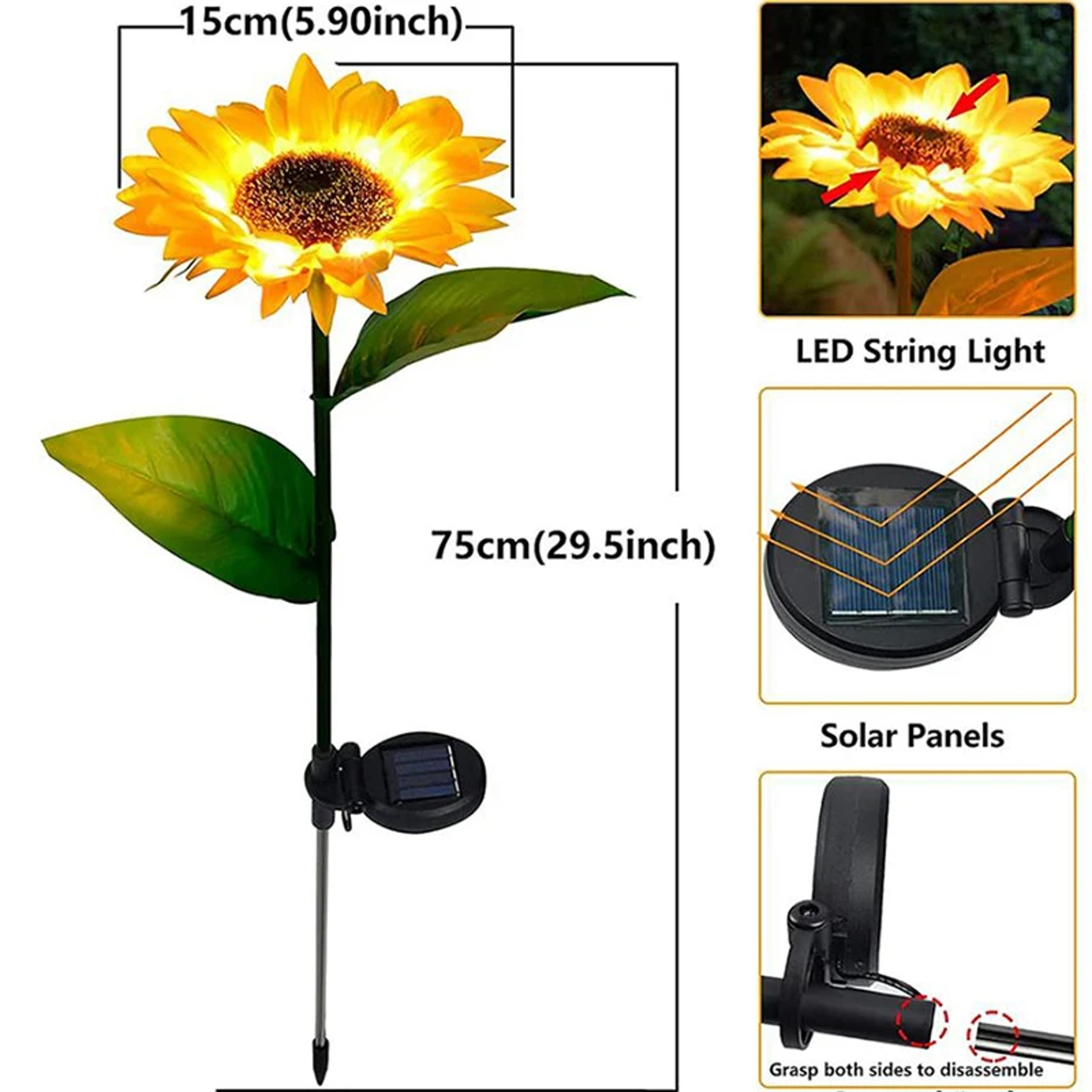 Solar Sunflower Garden Lights Waterproof Outdoor Decor – view 6