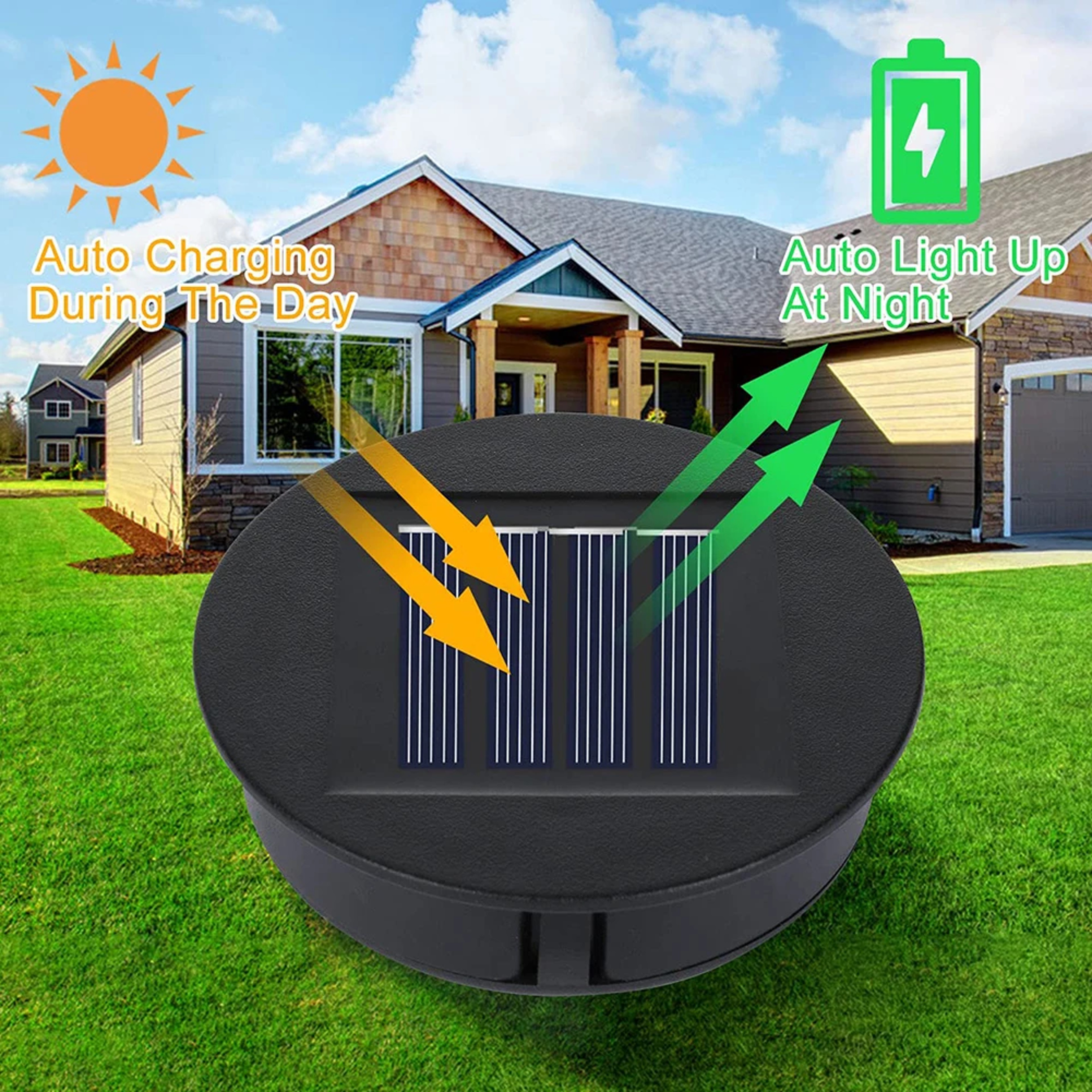 Solar Lantern Replacement Top LED Waterproof Garden Light Lid Solar Panel Cap 1