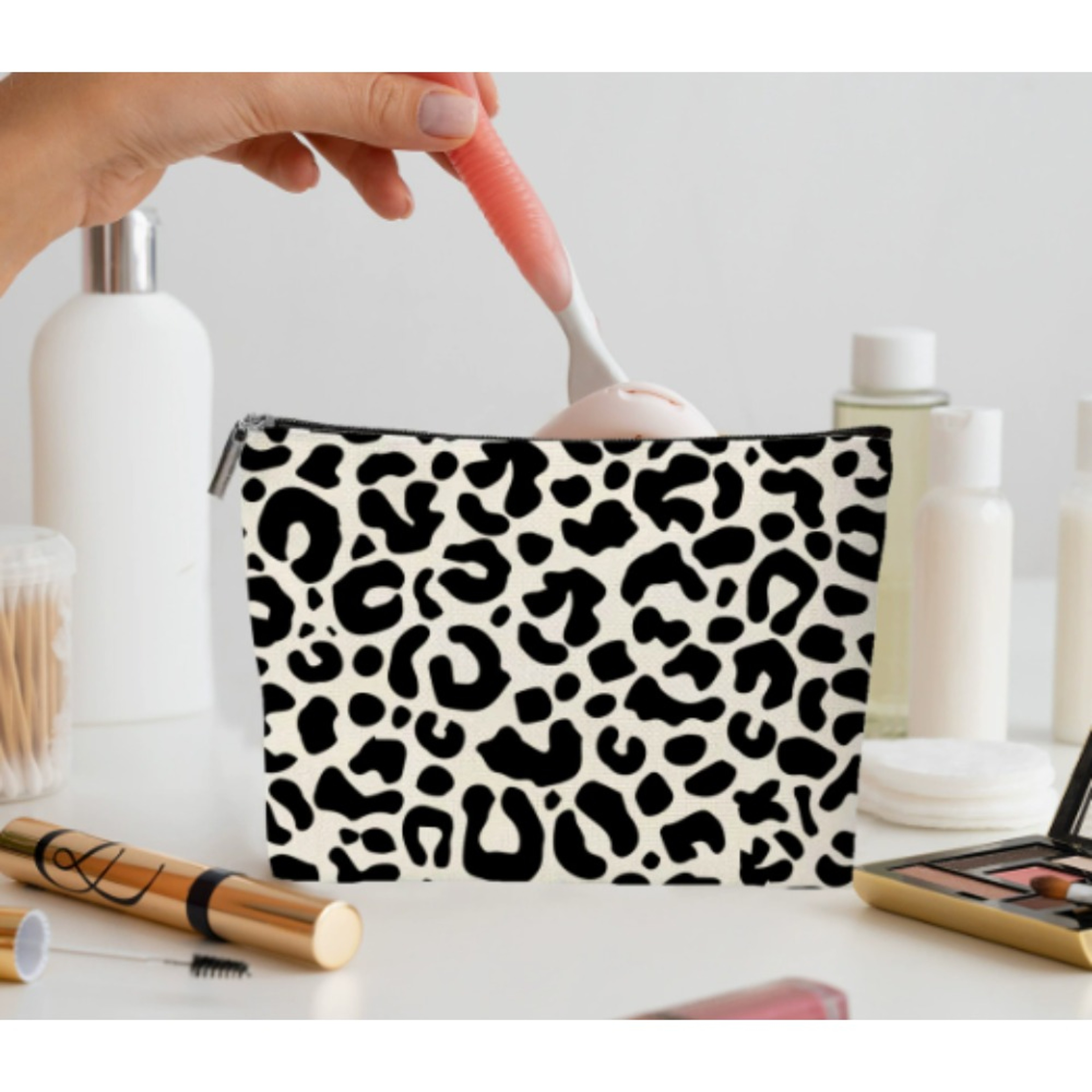 Boho Makeup Bag Aesthetic Cosmetic Pouch Travel Toiletry Organizer for Women – view 8